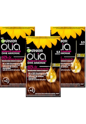 Coloration »Garnier Olia dauerhafte Haarfarbe«, (Set, 3 tlg.), Ölbasis