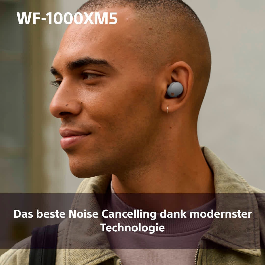 Sony wireless In-Ear-Kopfhörer »WF-1000XM5«, Bluetooth-A2DP Bluetooth-AVRCP Bluetooth-HFP-HSP, Noise-Cancelling-True Wireless-integrierte Steuerung für Anrufe und Musik