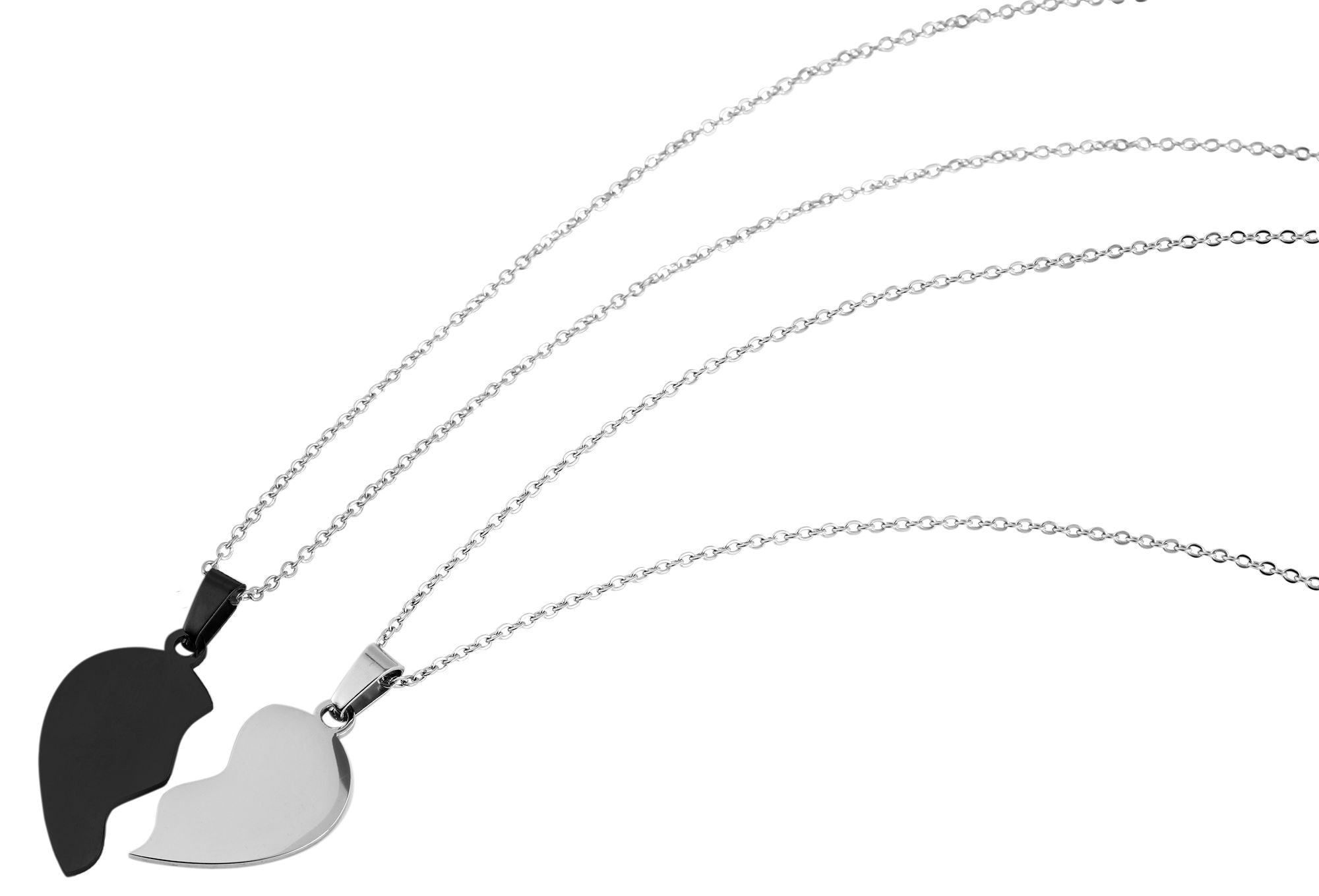 Adelia´s Gliederkette »Unisex Halskette ¿ Herz aus Edelstahl 43 cm«