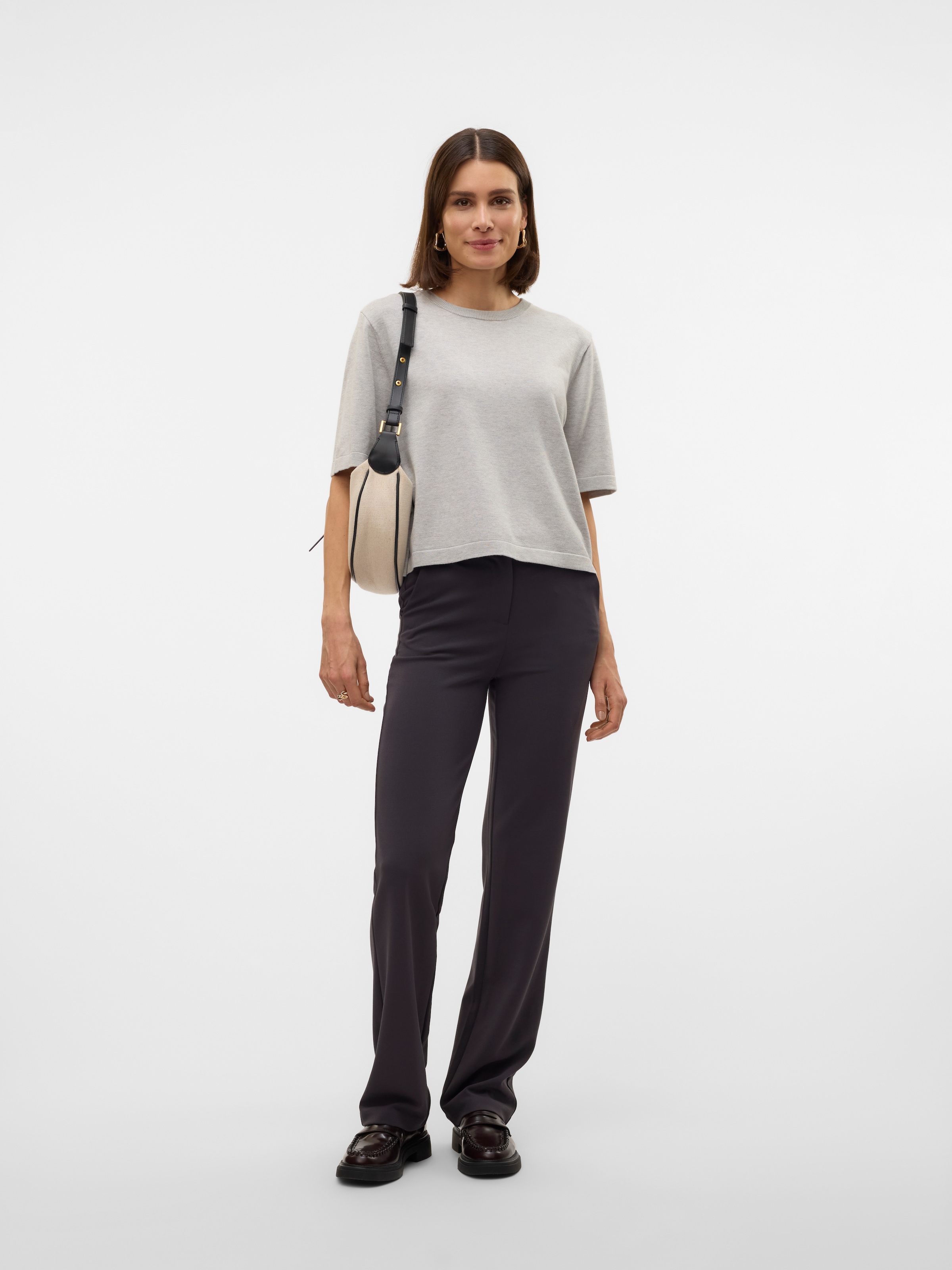 Vero Moda Kurzarmpullover »VMSILJE 2/4 O-NCK OVERSIZE PULL GA NOOS«