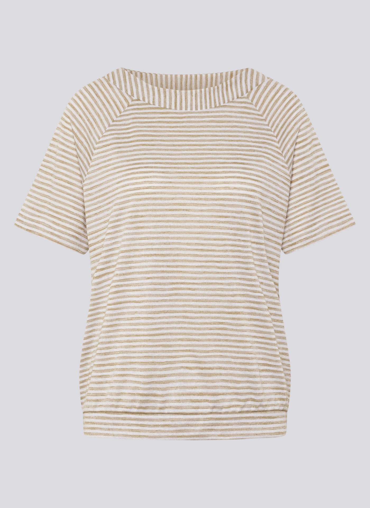 Rabe Kurzarmshirt im Streifen-Look und mit Rundhals