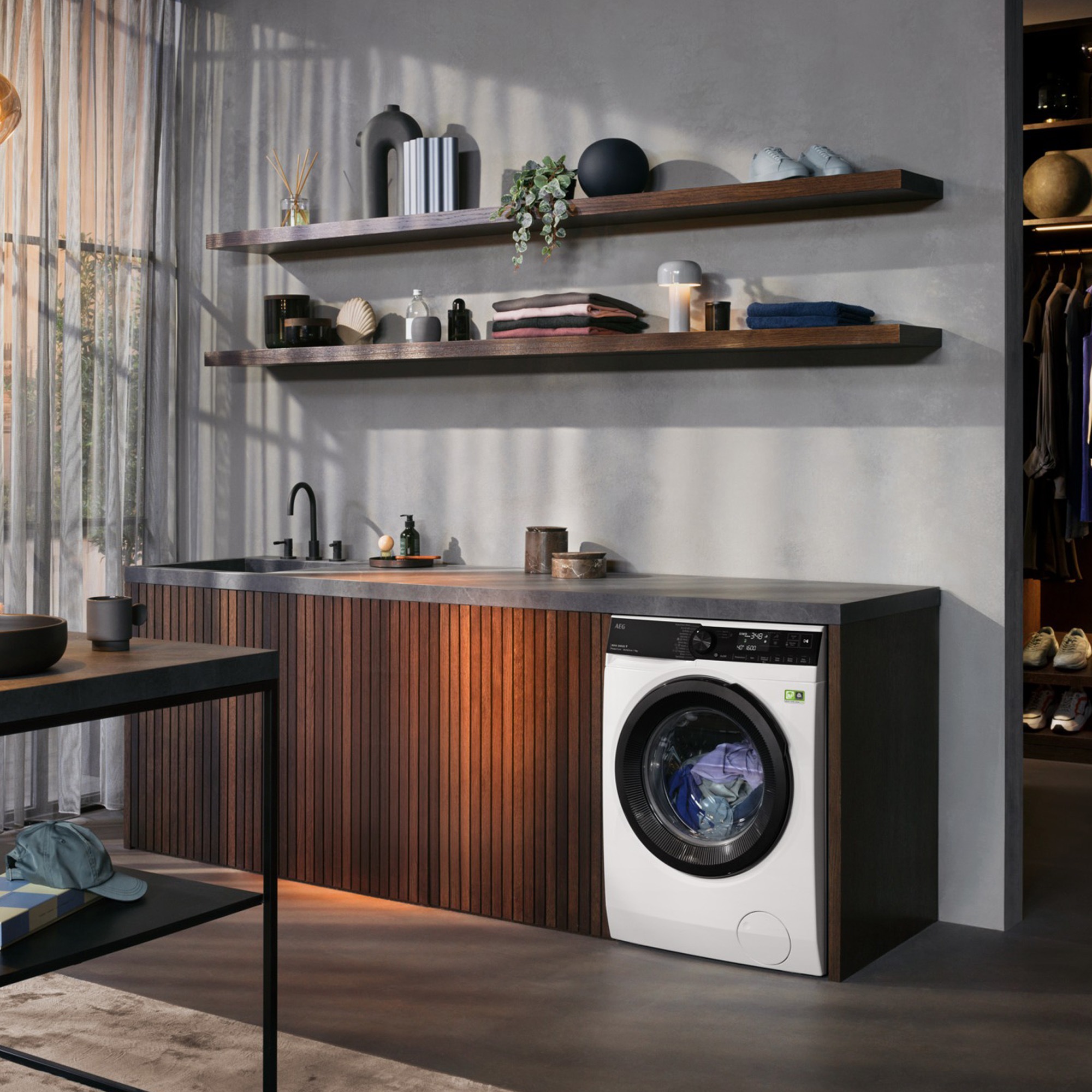 AEG Waschmaschine 9000 Series »LR9W75490 914501215« 9 kg 1400 U/min SoftWater: Schützt Farbe und  Form durch enthärtetes Wasser bei 30°C