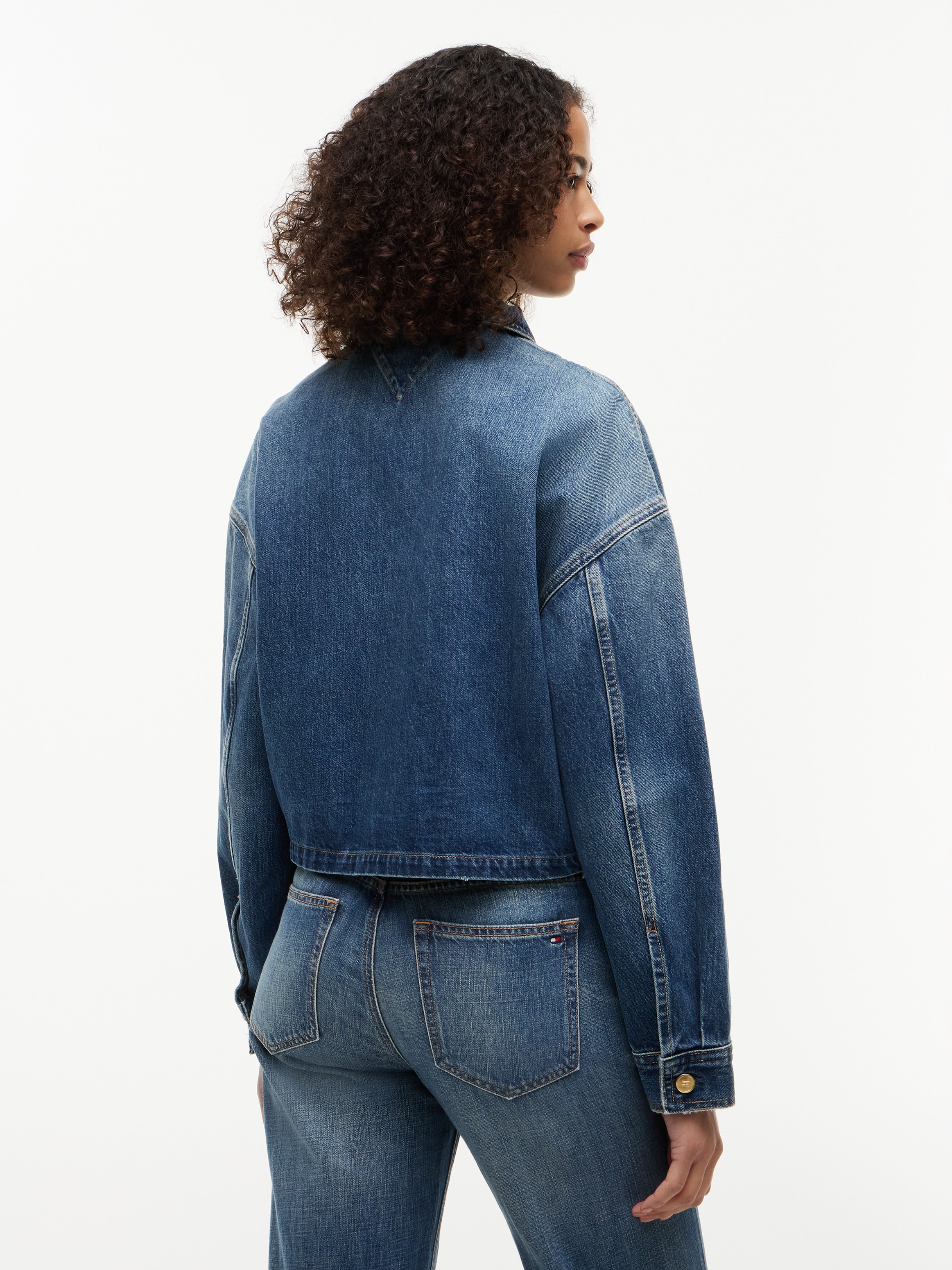 Tommy Hilfiger »CROPPED JACKET CAM MID« ohne Kapuze aus Baumwolle, verkürzte Form