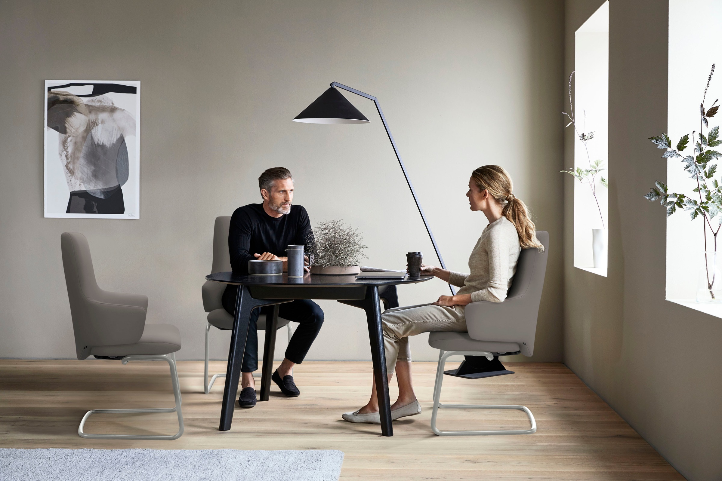 Stressless® Polsterstuhl »Laurel«, Leder PALOMA, High Back mit Armlehne, Größe L, mit Beinen aus Stahl in Chrom matt