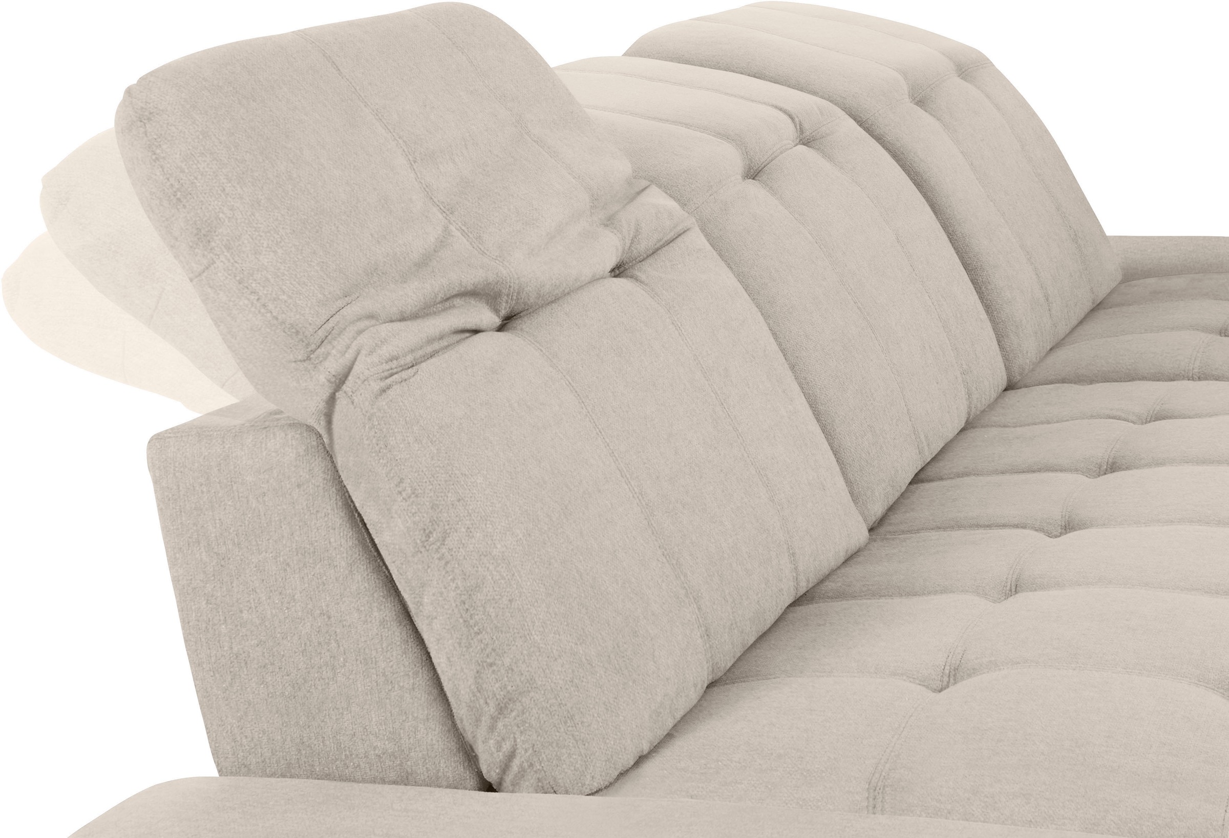 COTTA Ecksofa »Holiday L-Form mit Sitztiefen-, Armteil- und Kopfteilverstellung«, wahlweise mit Bettfunktion & Bettkasten