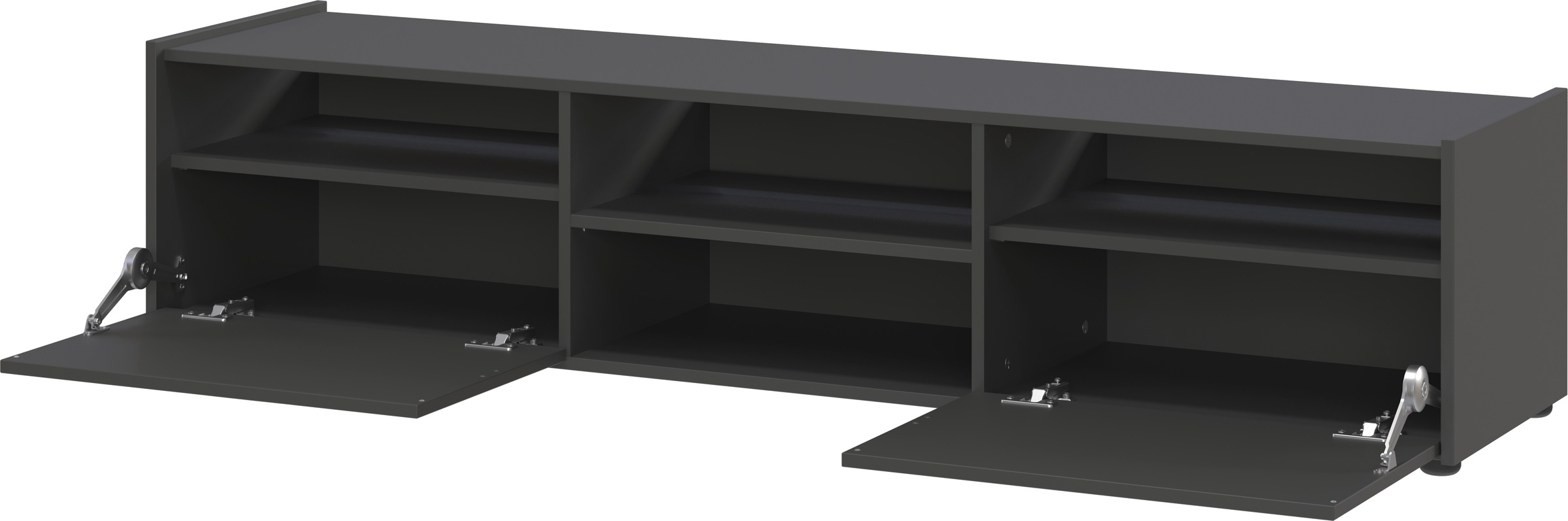 GERMANIA Lowboard, TV-Lowboard mit 2 offenen Fächern und 2 Klappen