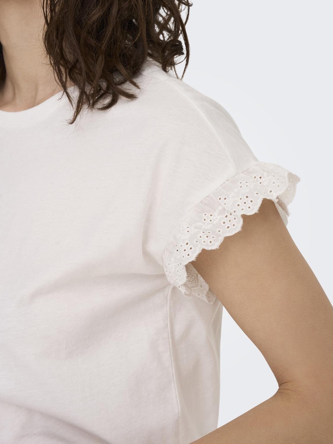 ONLY Rundhalsshirt »ONLIRIS S/S EMB TOP JRS NOOS«