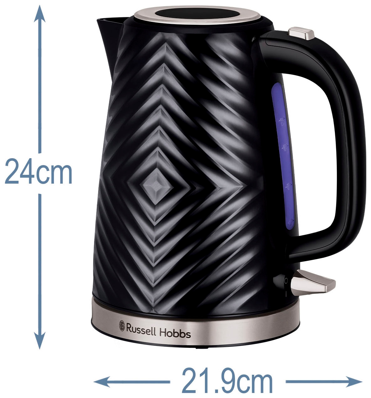 RUSSELL HOBBS Wasserkocher »Groove Black 26380-70«, 1,7 l, 2400 W, Edelstahl, Schnellkochfunktion, Perfect-pour-Ausgustülle, Kalkfilter