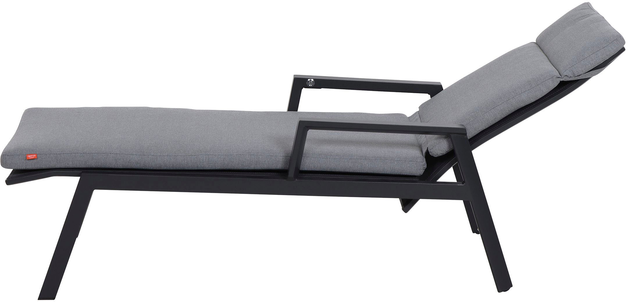 Siena Garden Garten-Essgruppe »Valencia/Ancona«, (Set, 15 tlg., 6 Sessel: 59x71x110 cm, Liege: 70x154x109,5 cm, Tisch: 220x100x74 cm), Polypropylen, Aluminium, Tischplatte aus Keramik, inkl. 7 Auflagen