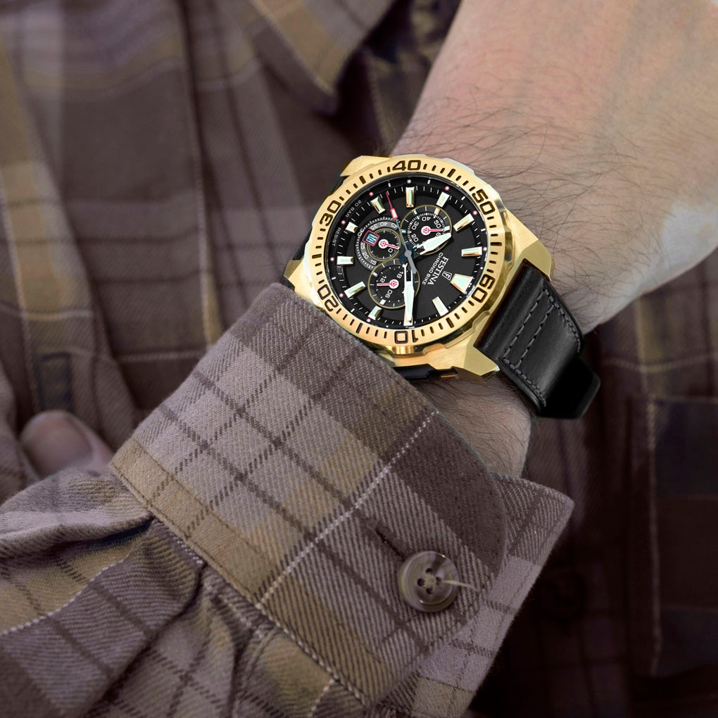 Festina Chronograph »Chrono Bike 2025«, Quarzuhr, Armbanduhr, Herrenuhr, Lederarmband, analog, Tag