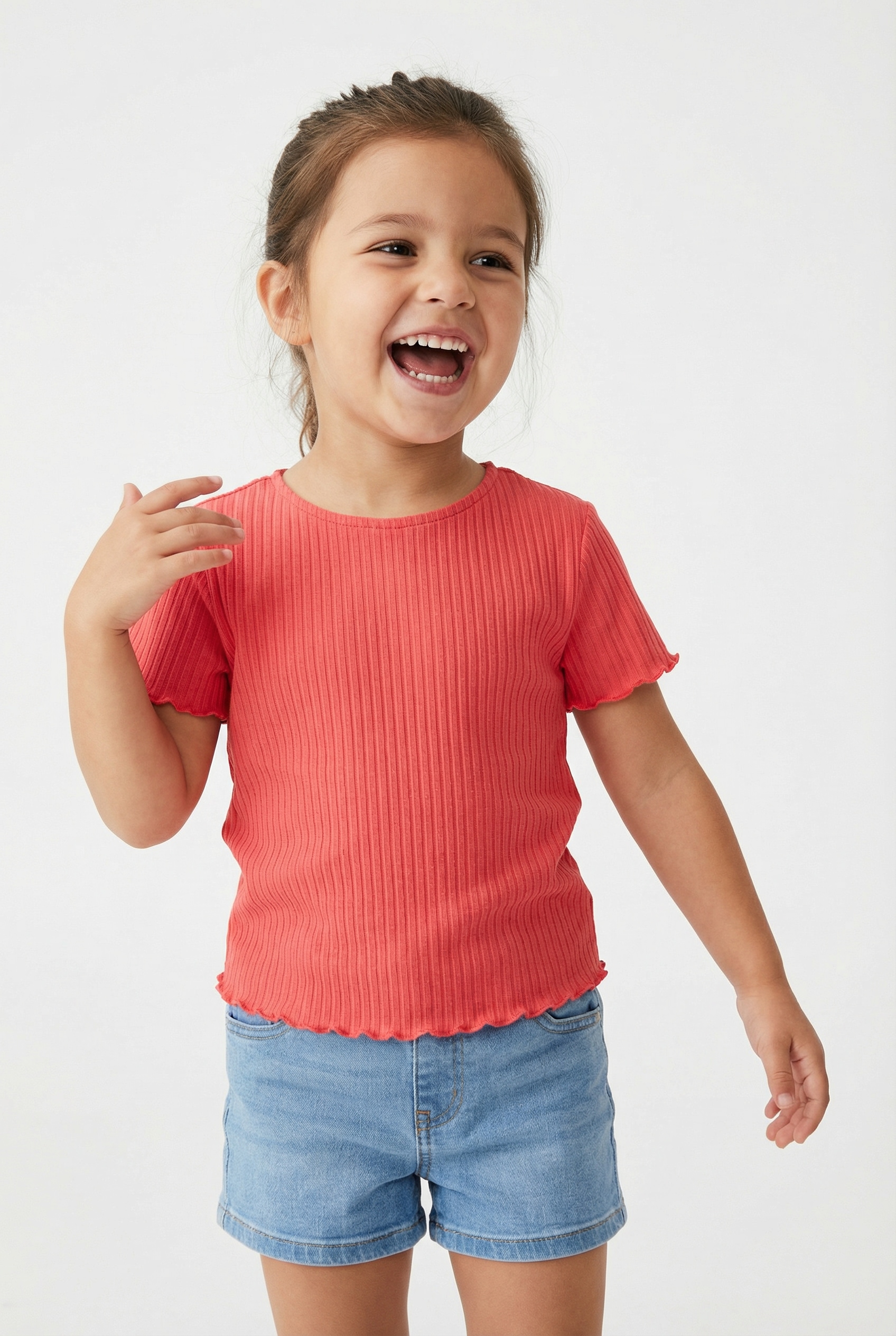 KIDS ONLY T-Shirt »KOGNELLA S/S O-NECK TOP NOOS JRS« mit süßer Wellenkante