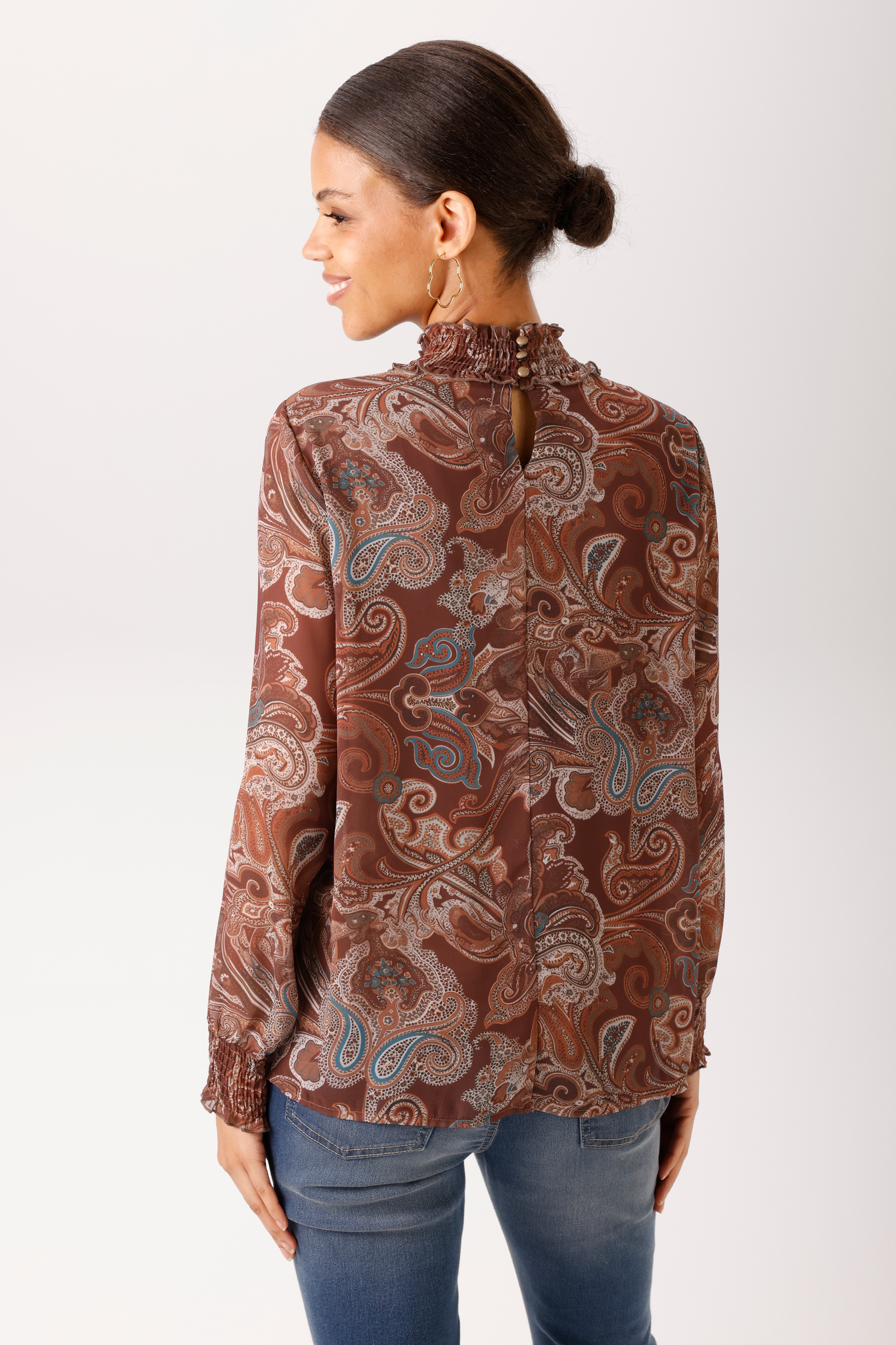 Aniston CASUAL Schlupfbluse mit farbharmonischem Paisley-Muster - NEUE KOLLEKTION