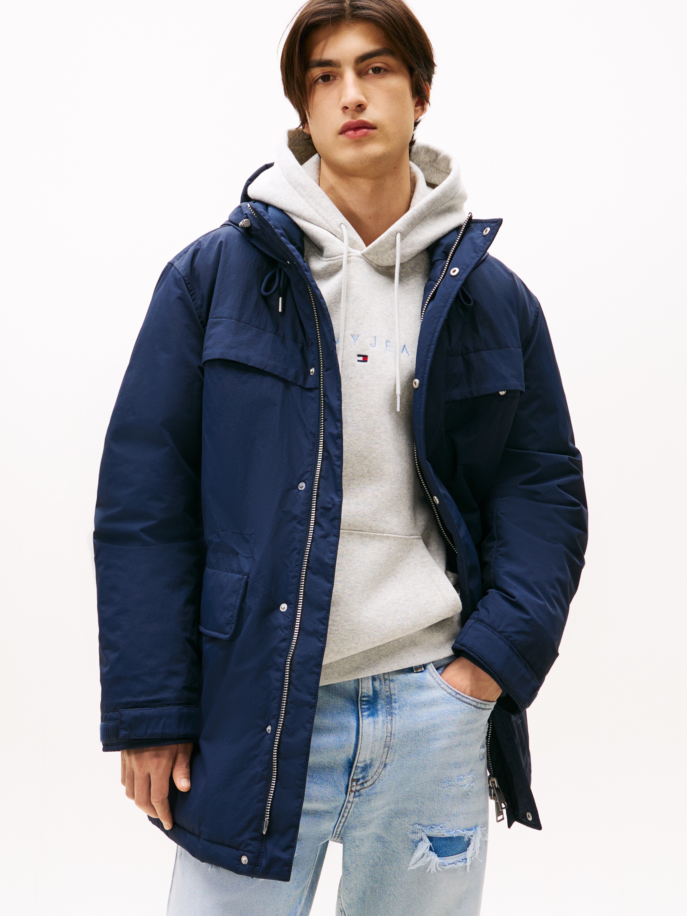 Tommy Jeans Parka »TJM CITY READY« mit Kapuze wasserabweisend, relaxed fit, mit fester Kapuze, Winterjacke