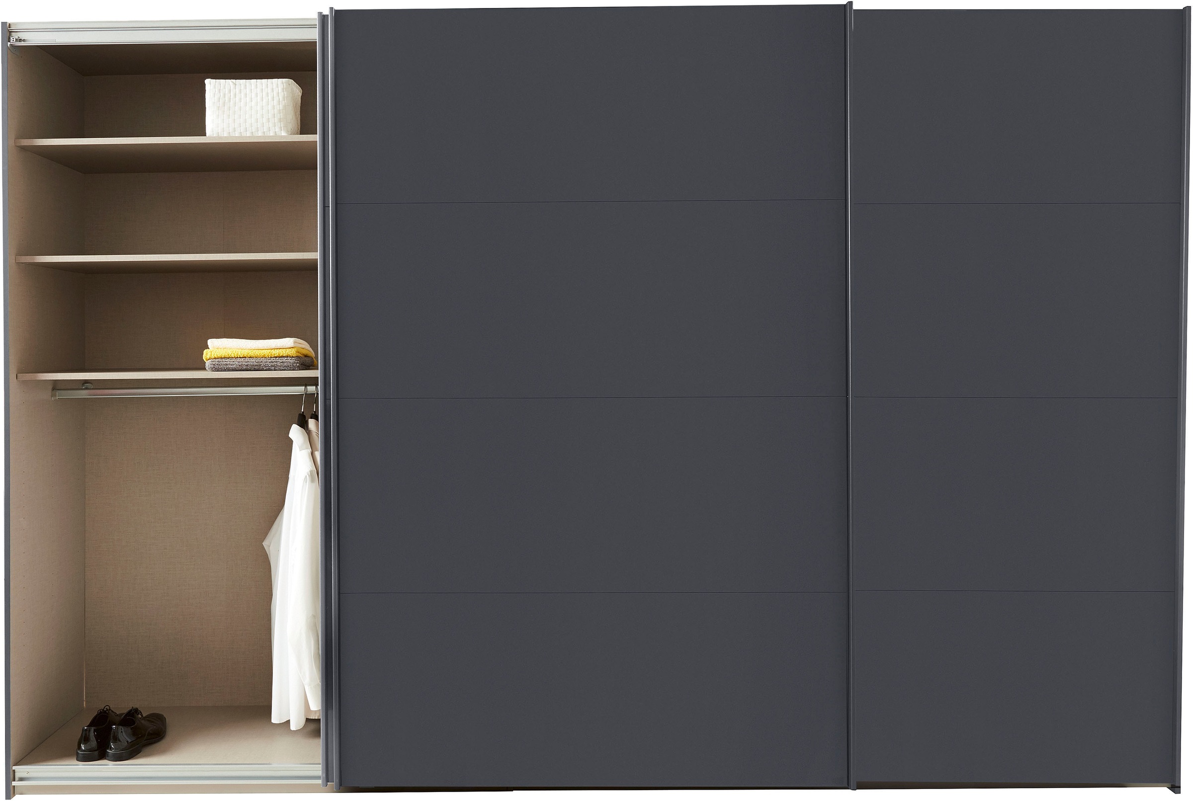 rauch Schwebetürenschrank »Kleiderschrank Schrank Garderobe TOPSELLER OTELI inkl. Inneneinteilung«, (Breiten 203/271/315/360 cm Höhen 210/229 cm), mit 3 Innenschubladen sowie zusätzlichen Einlegeböden MADE IN GERMANY