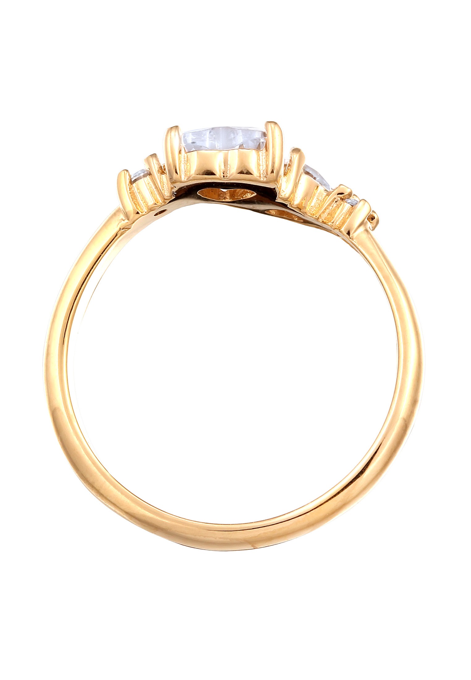 Elli Silberring »Ring Herz Zirkonia Weiß Liebe 925 Sterling Silber«