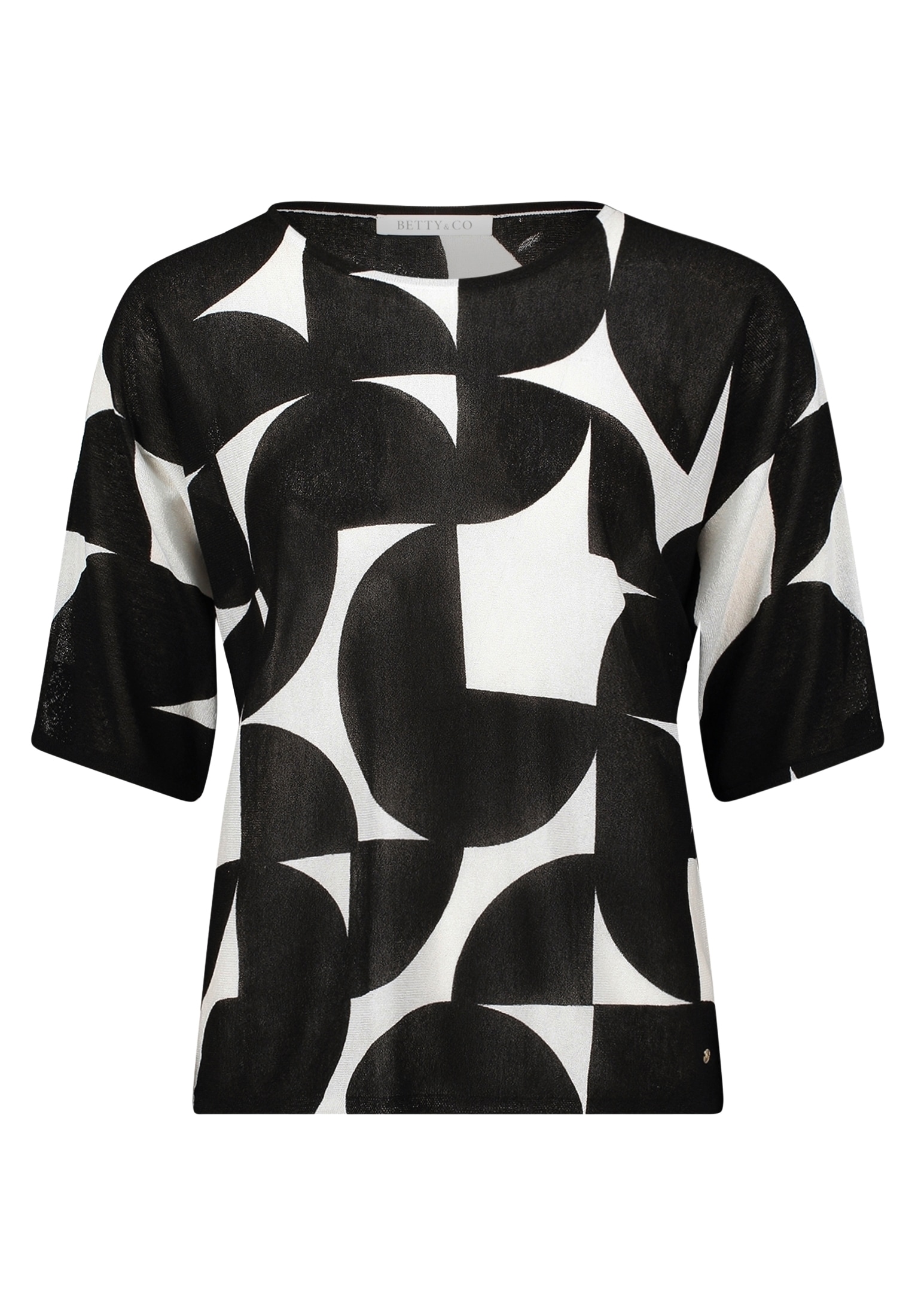 Betty&Co Rundhalspullover »Feinstrickpullover mit Print«