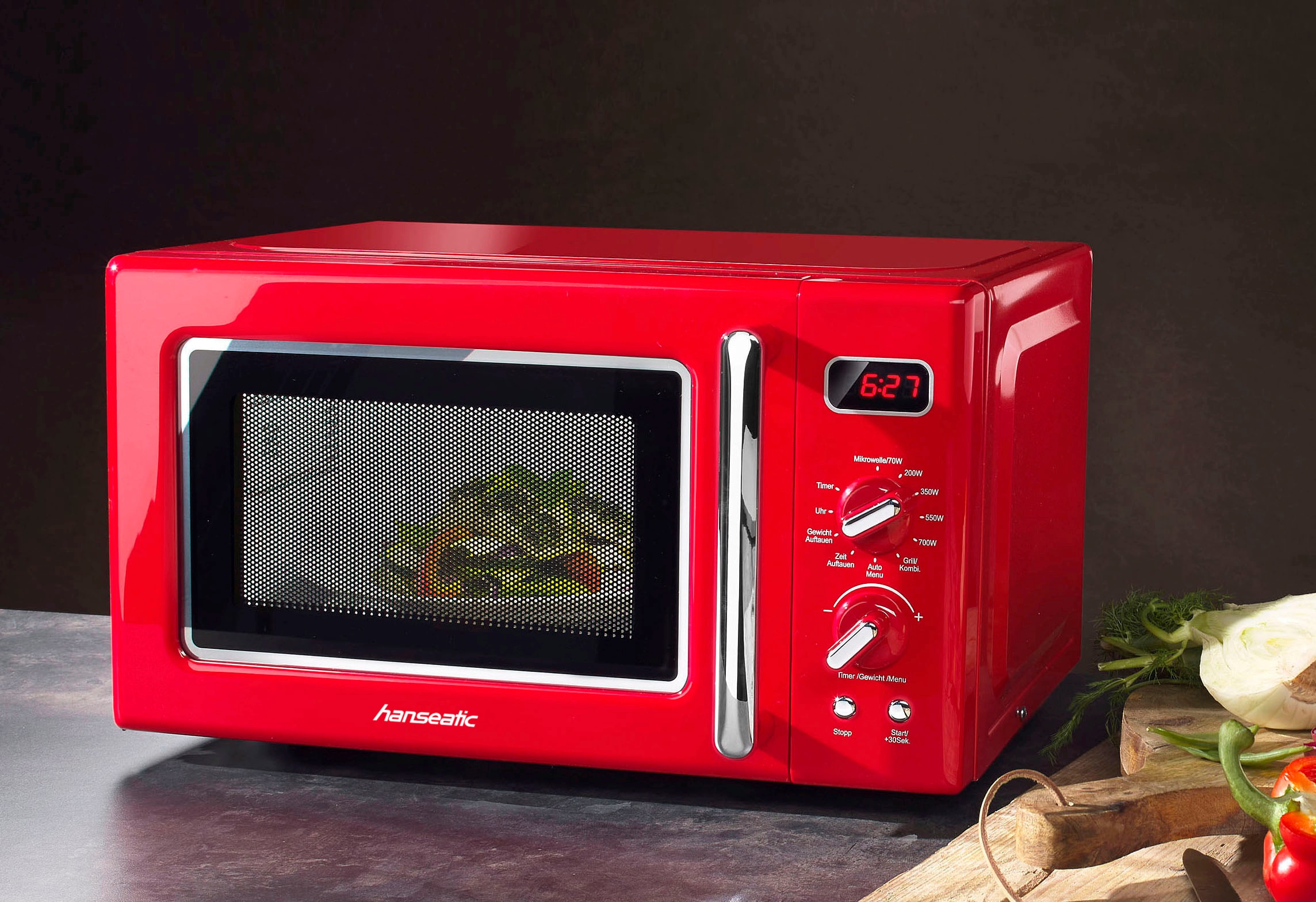 Hanseatic Mikrowelle »AG720CE6-PM«, Grill-Mikrowelle, 5 Leistungsstufen und Auftaufunktion