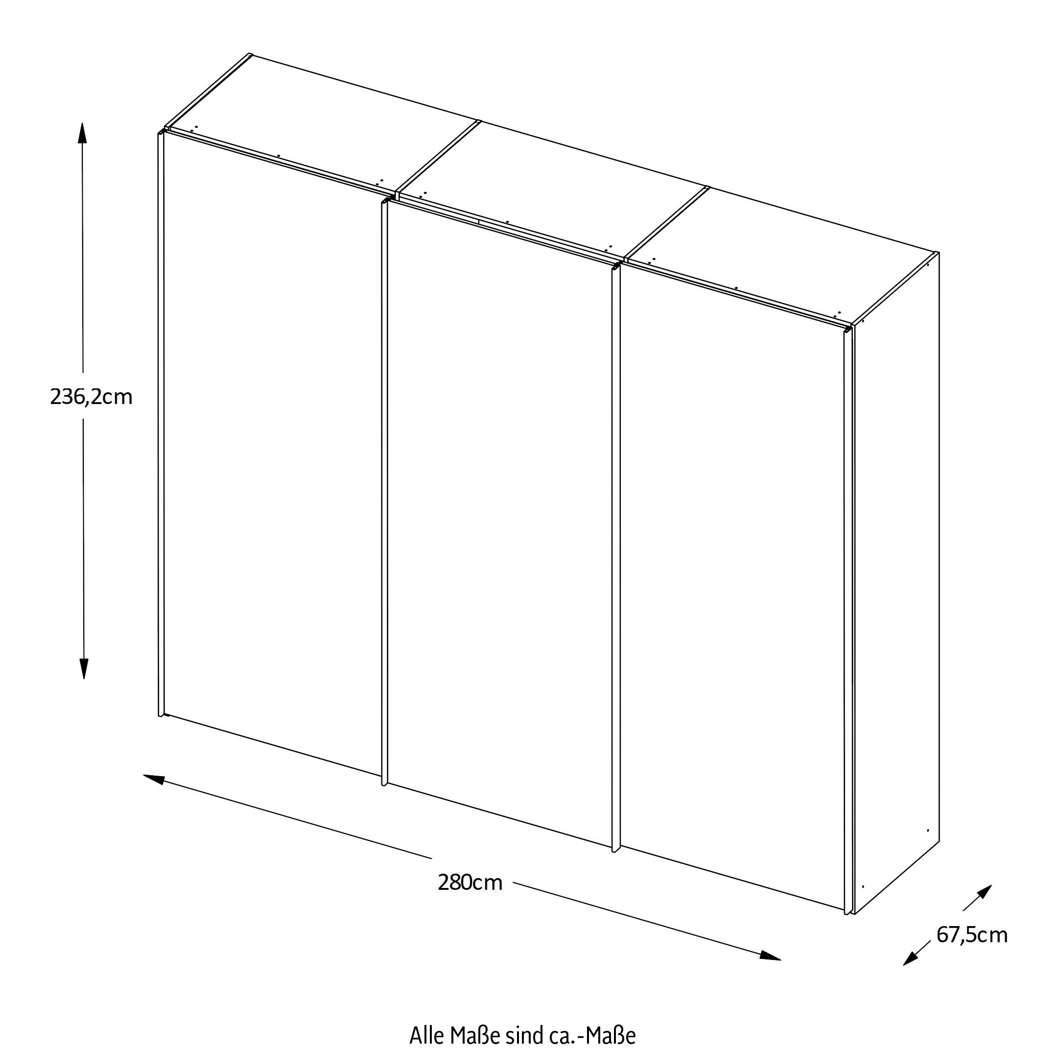 STAUD Schwebetürenschrank »Sinfonie Plus, edles Design in hochwertiger Qualität, Made in Germany« Mit Spiegeltüre und vier verschiedenen Ausstattungsvarianten