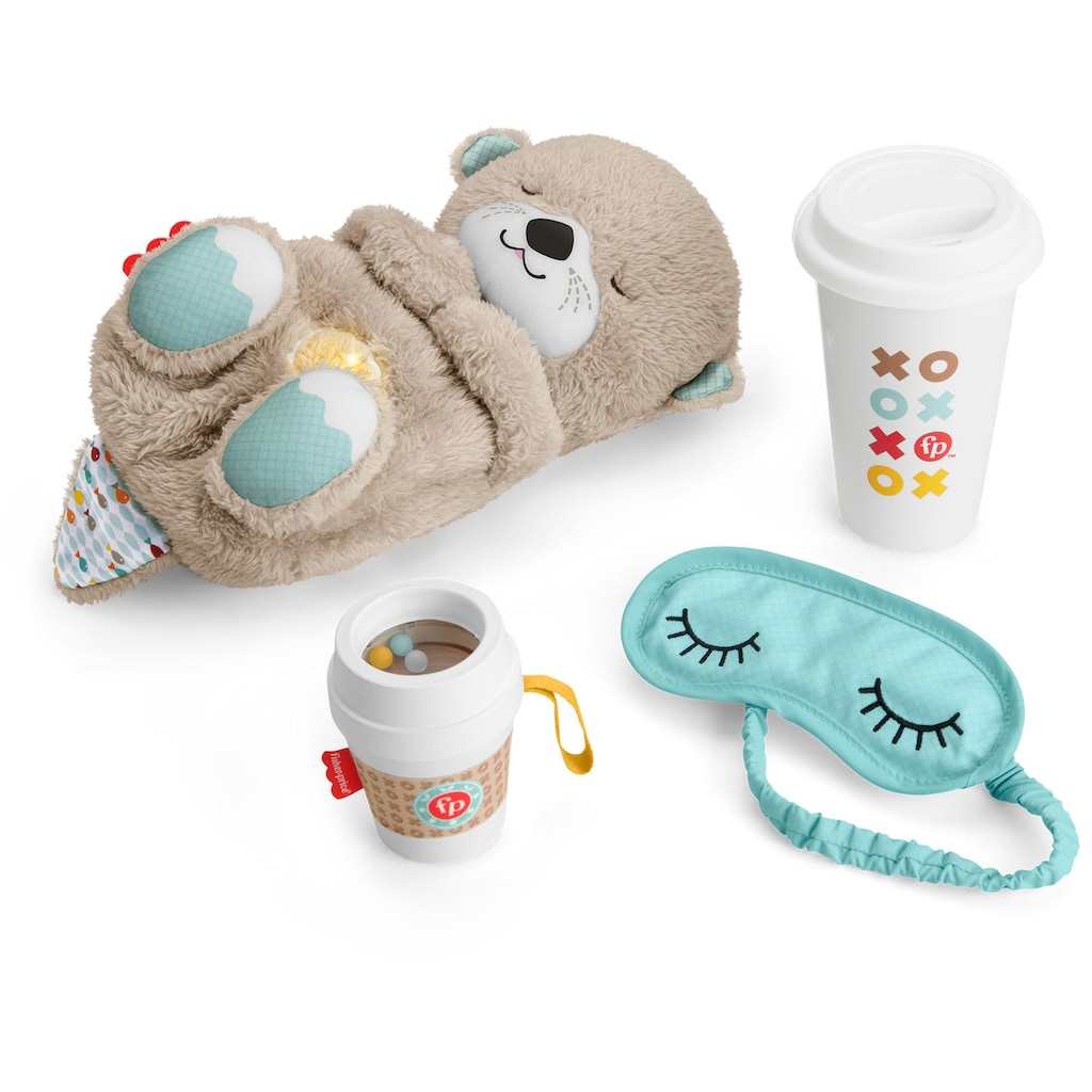 Fisher-Price® Plüschfigur »Schlummer-Otter Geschenkset«, (Set, 4 St.), Einschlafhilfe, Otter mit sanftem Licht