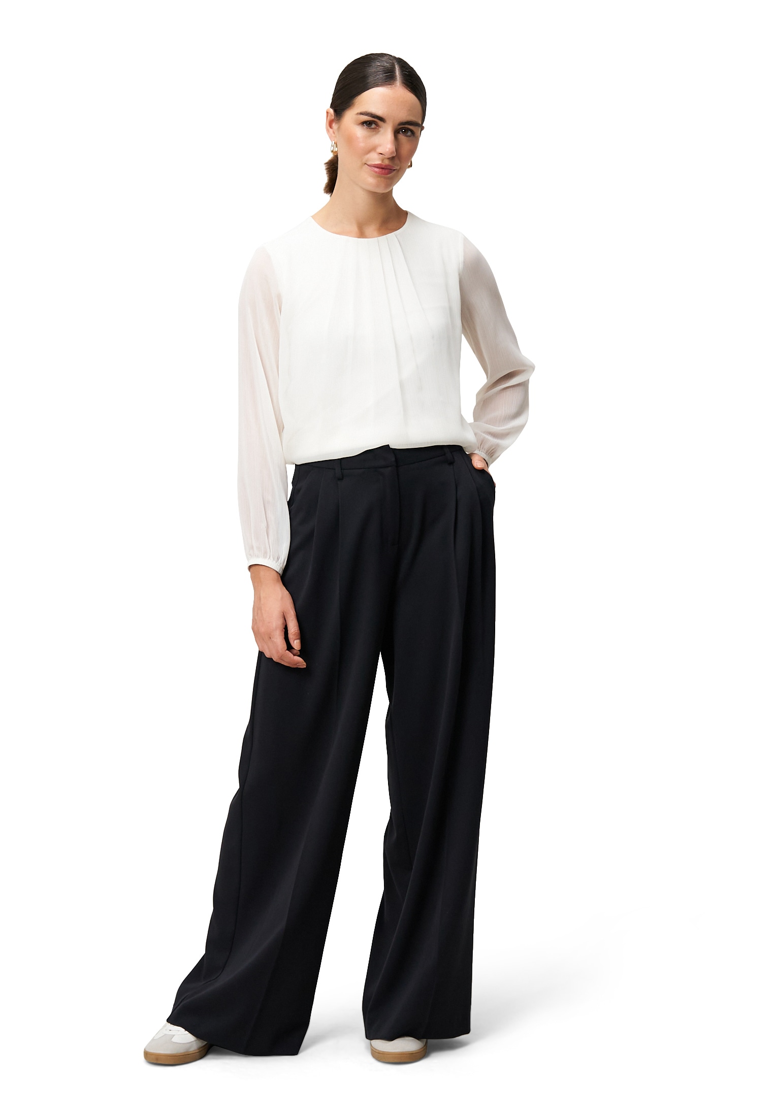 Zero Klassische Bluse »Blusenshirt mit transparenten Ärmeln«