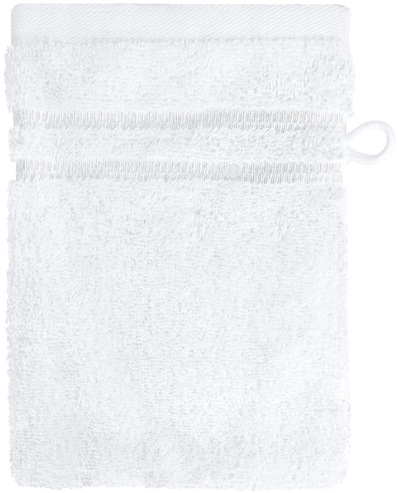 Schiesser Waschhandschuh »Milano im 5er Set«, (5 St., 5er Set Waschlappen 16 x 22 cm), mit Webbordüre