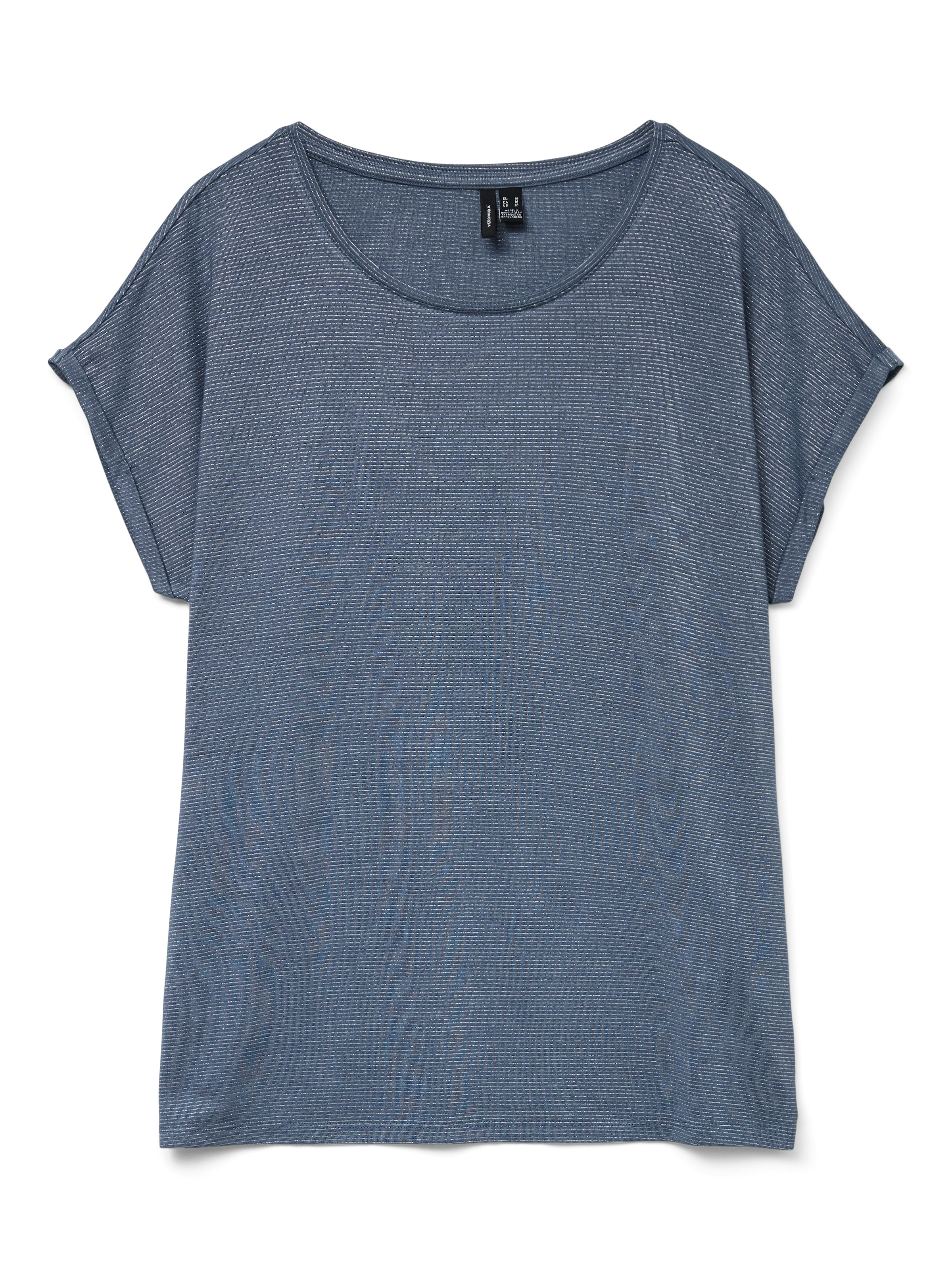 Vero Moda Rundhalsshirt »VMLAVA PLAIN SS TOP LUREX STRIPE«