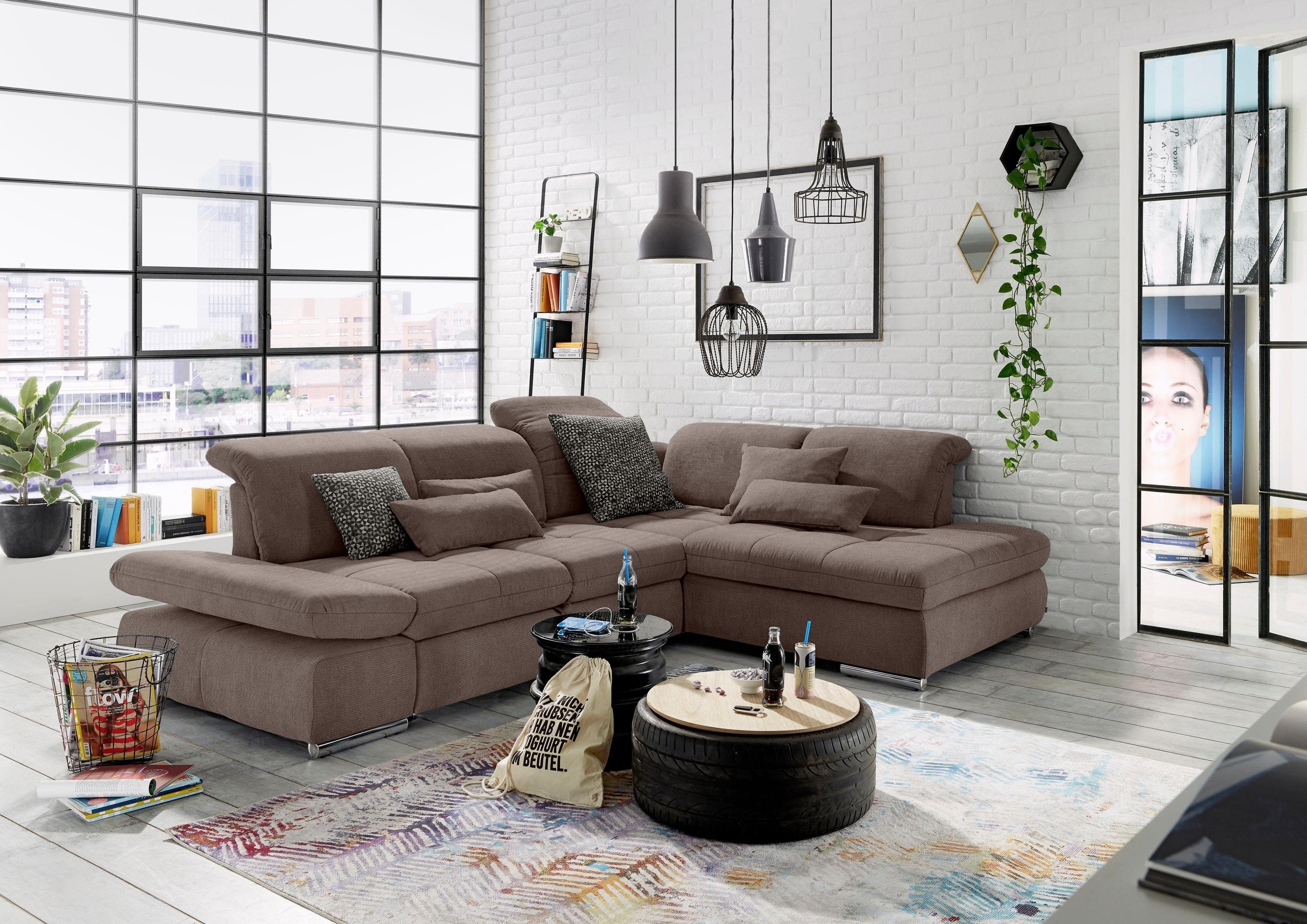 set one by Musterring Ecksofa »SO4100«, Ottomane links oder rechts bestellbar, wahlweise mit Bettfunktion