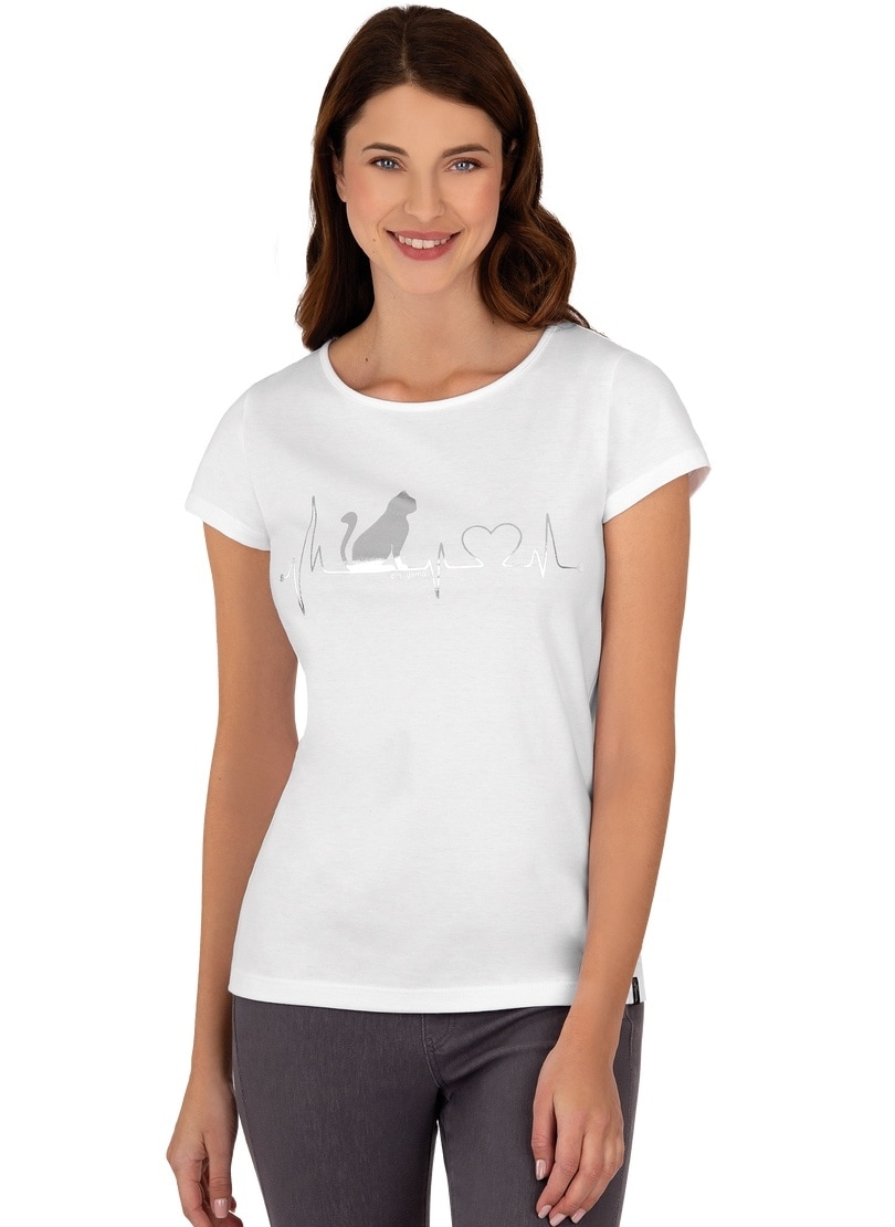 Trigema T-Shirt 1/4-Arm bei T-Shirt OTTO Katzen-Druckmotiv« »TRIGEMA online bestellen und mit