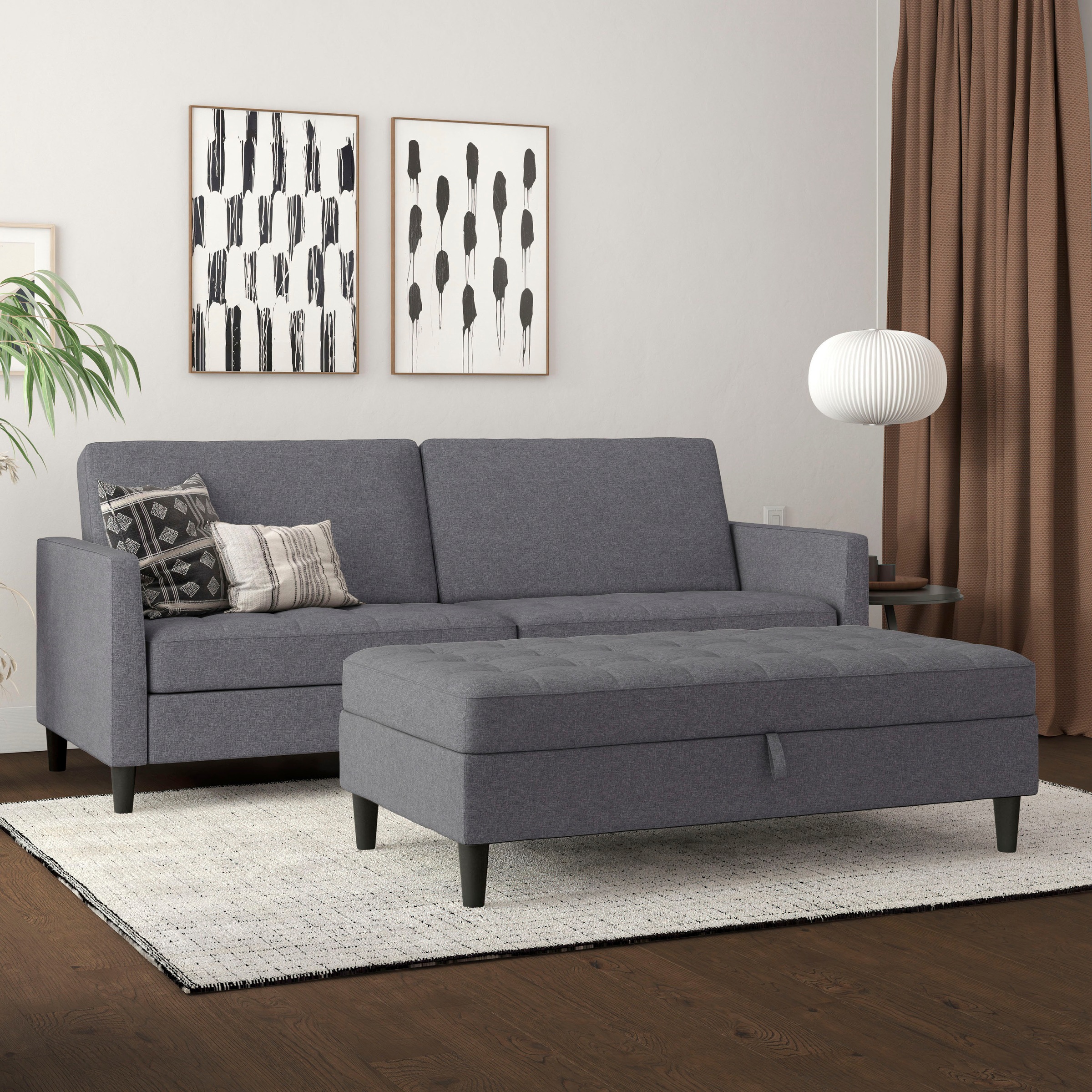 Dorel Home 3-Sitzer »Presley«, Sofa mit Bett-Funktion und verstellbarer Rückenlehne
