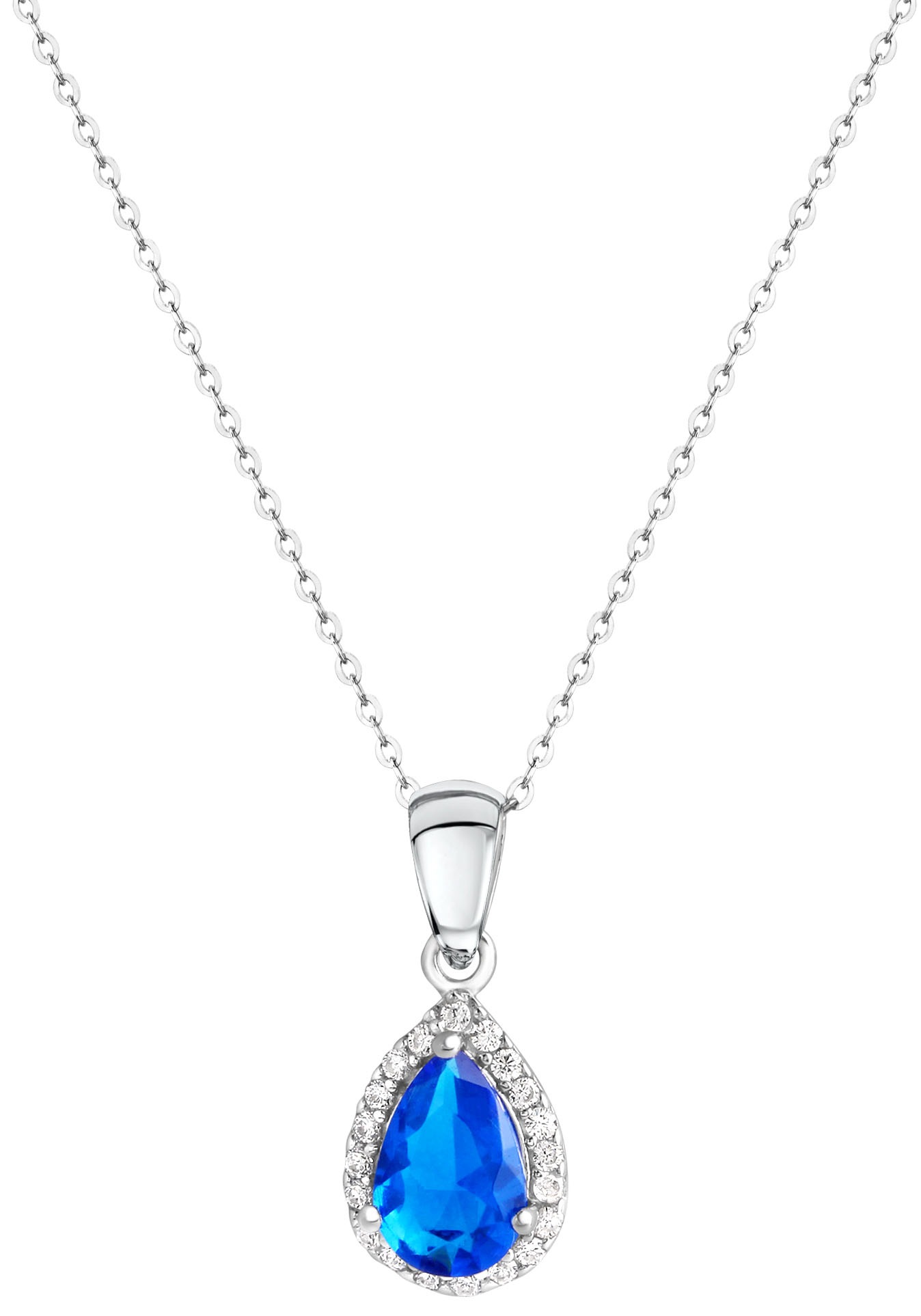 Firetti Kette mit Anhänger »Tropfen«, mit Zirkonia (synth.), Glasstein