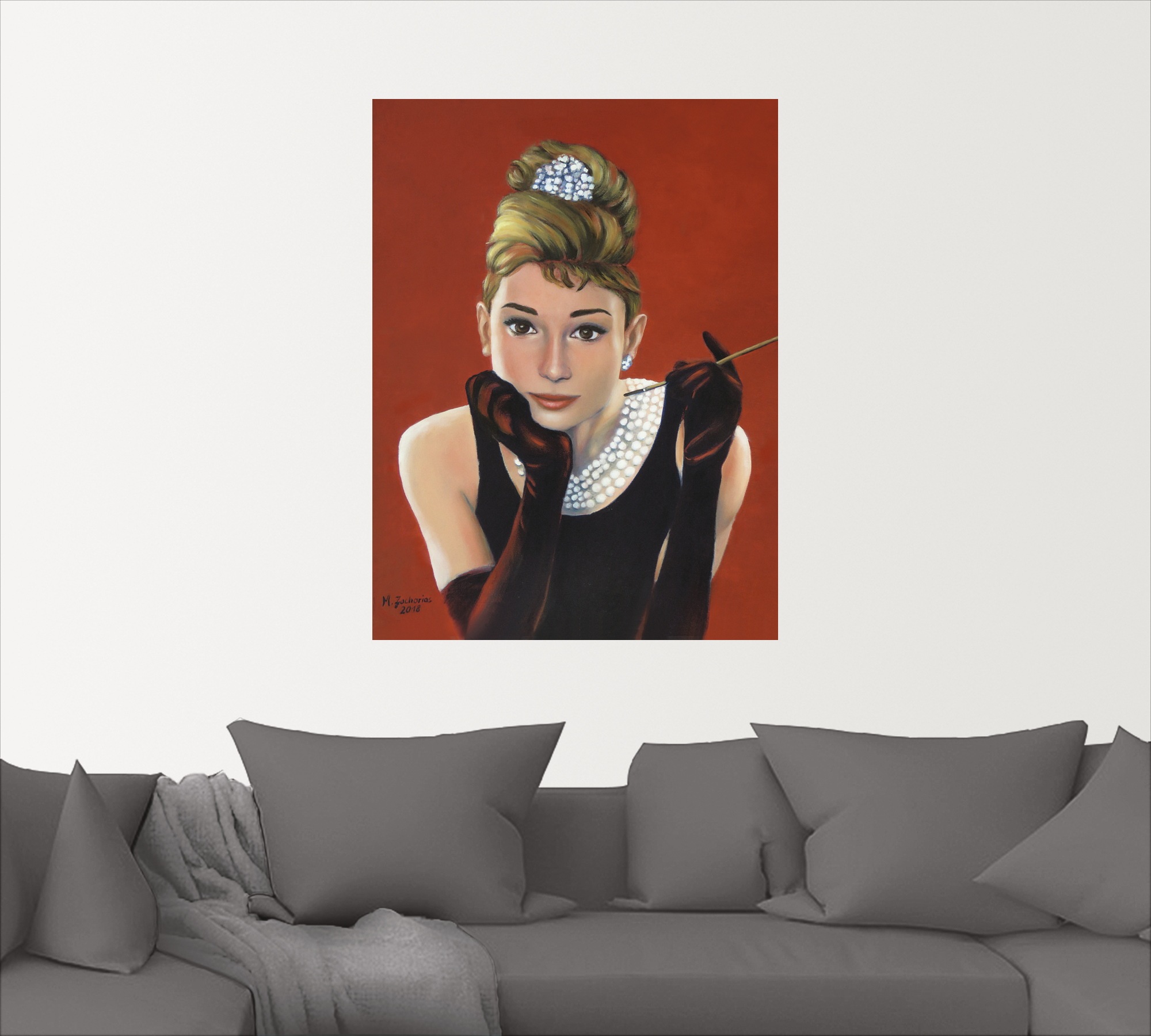 Artland Wandbild »Audrey Hepburn Porträt«, Stars, (1 St.), als Alubild, Outdoorbild, Leinwandbild, Poster, Wandaufkleber