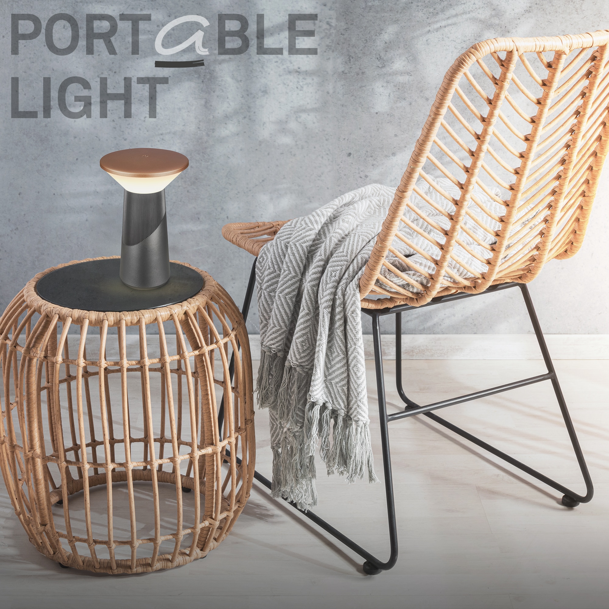 Briloner Leuchten LED Tischleuchte »PILIA« LED-Board 1 Stk. Warmweiß 15x24 cm, Akku tauschbar, Indoor/Outdoor, Wohnzimmer, Balkon