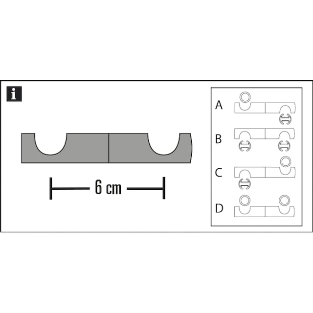 GARDINIA Deckenträger Adapter »Verbindungselement für Gardinenstangen«, (1  St.), Serie Einzelprogramm Chicago Ø 20 mm bei OTTO