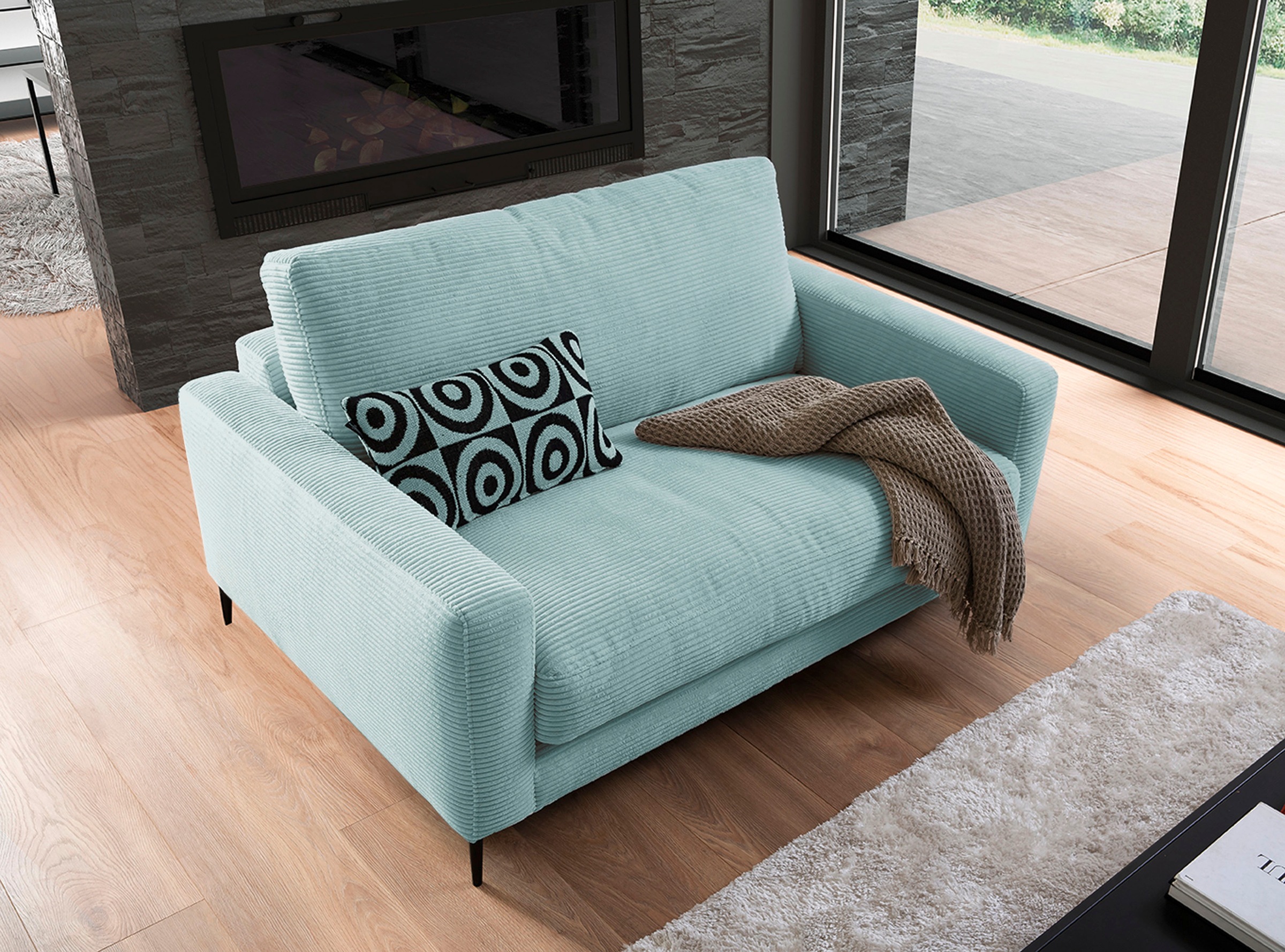 Home affaire 1,5-Sitzer »Downtown  B/T/H:  152/105/84 cm« weicher Sitzkomfort, Cord, gemütliches Loungemöbel zum Relaxen