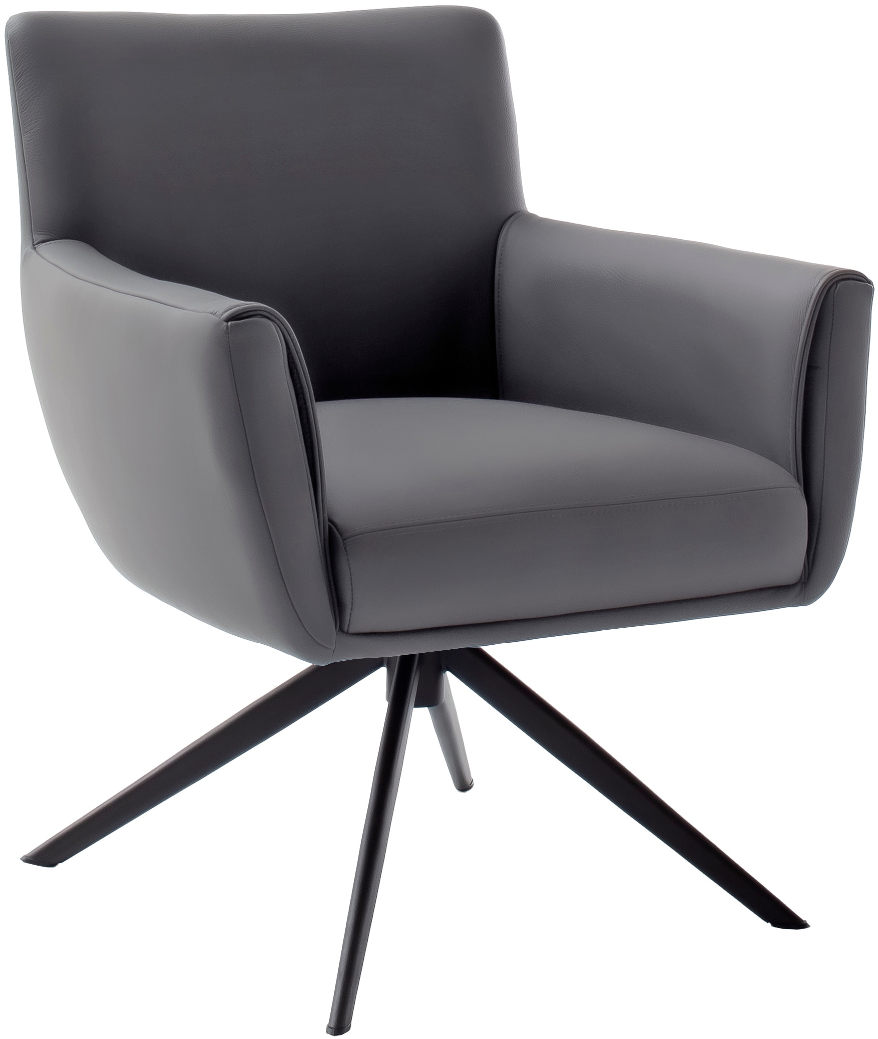 MCA furniture 4-Fußstuhl »WILSON Esszimmerstuhl, Armlehnstuhl, Polsterstuhl, modern«, (Set), 1 St., Leder, Stuhl, Armlehnenstuhl, drehbar, Taschenfederkern, belastbar 160 kg,XXL