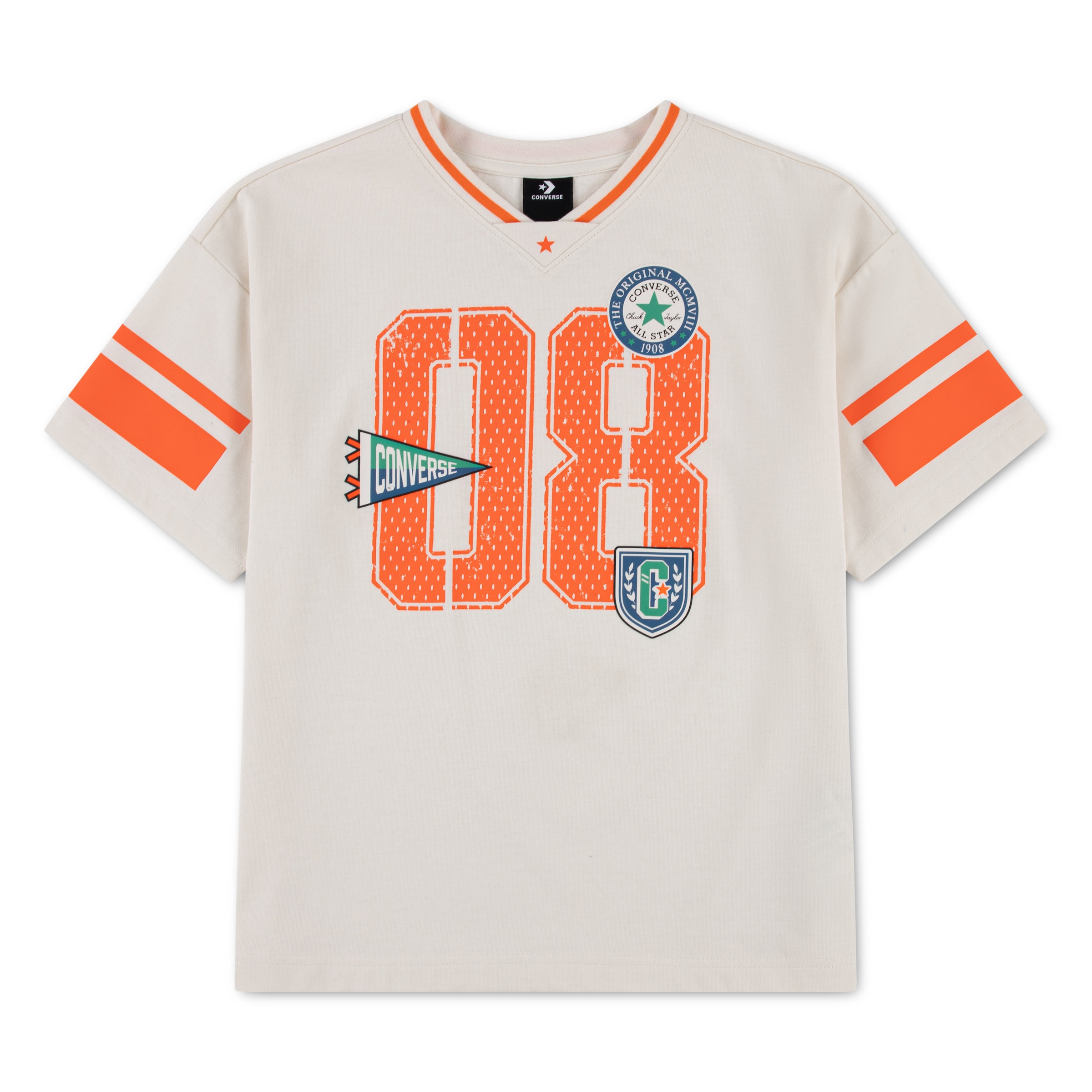 Converse T-Shirt »CNVB VARCITY OVERSIZED VNECK T« mit sportlichem College-Style, aus Jersey