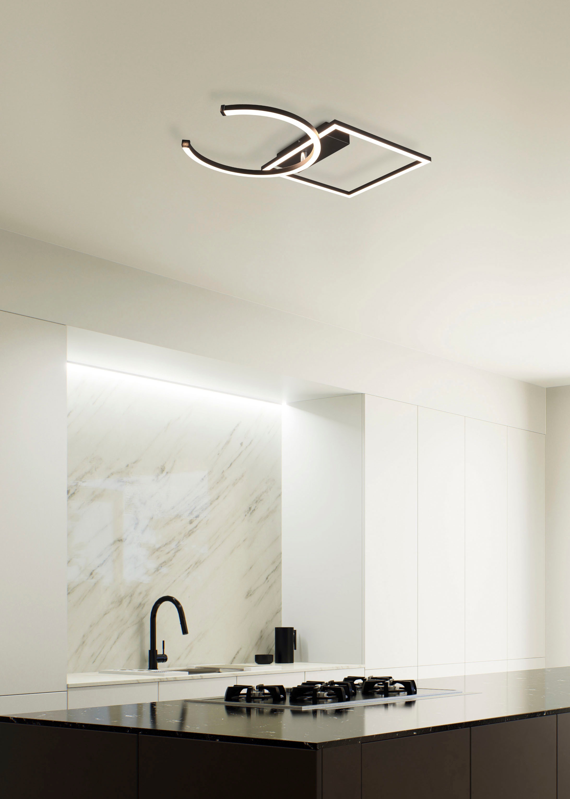 REALITY Leuchten LED Deckenleuchte »PIVOT«, 1 flammig, Leuchtmittel LED-Modul | LED fest integriert, über Wandschalter dimmbar, zur Wand-und Deckenmontage geeignet
