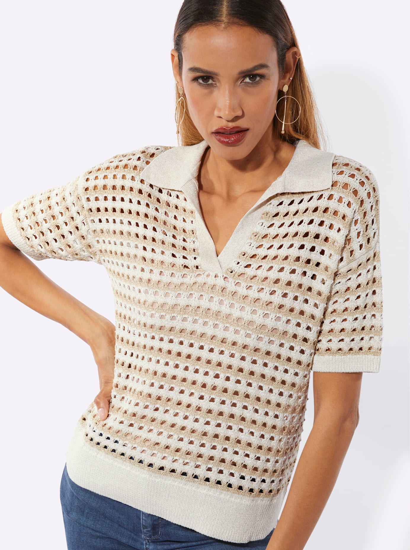 creation L Kurzarmpullover »Pullover«