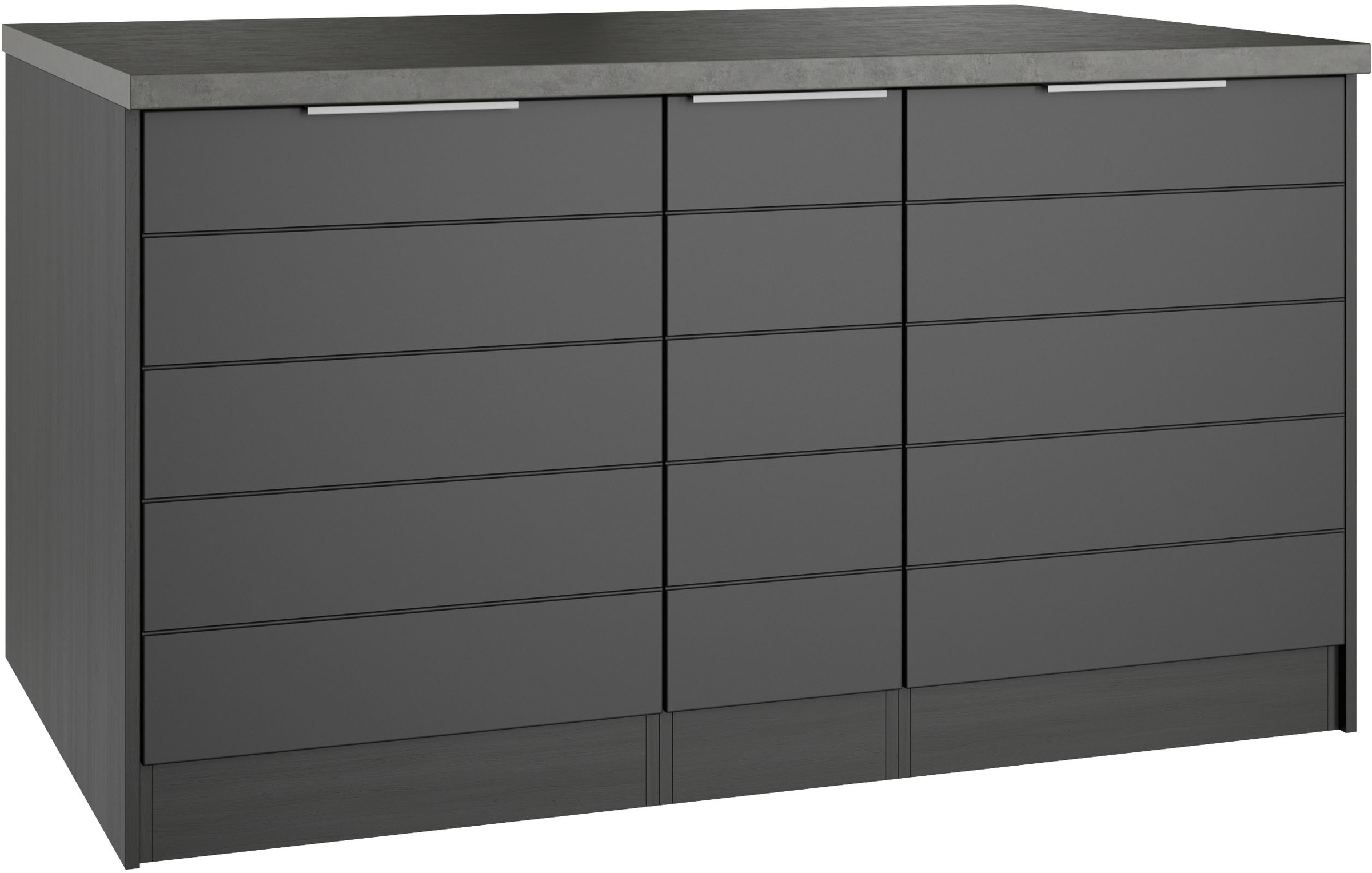 KOCHSTATION Kücheninsel »KS-Luhe, Breite 153 cm, mit Flaschenregal« MDF-Fronten, Arbeitsplatte 38mm stark