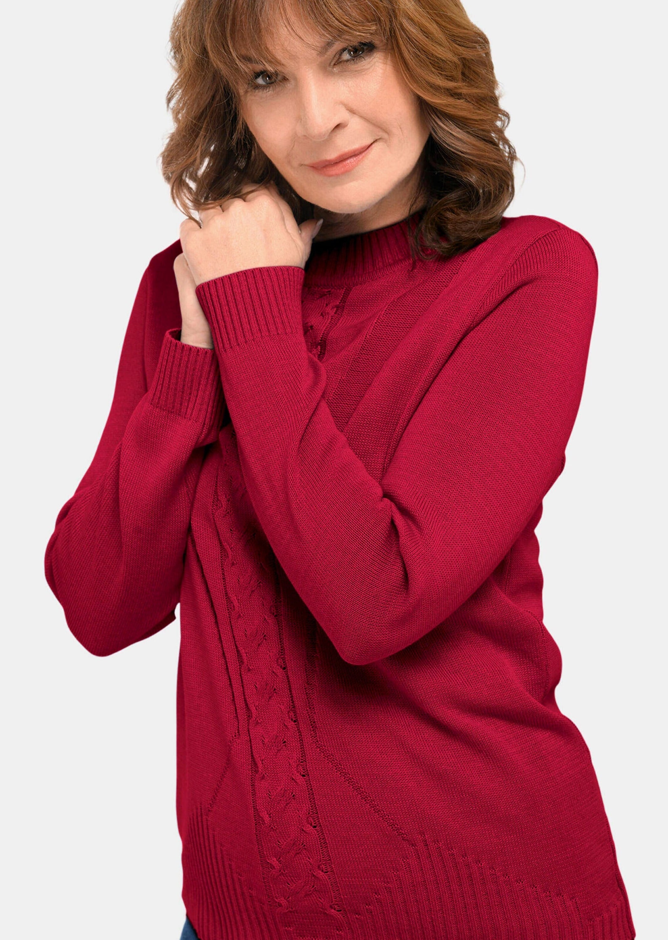 GOLDNER Rundhalspullover »Pullover mit streckendem Zopfmuster«