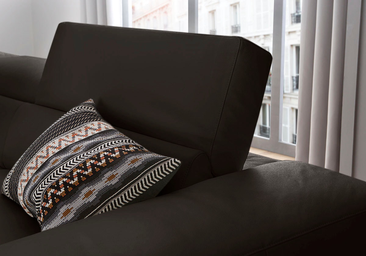 W.SCHILLIG Ecksofa »piedroo, Designsofa mit tollem Sitzkomfort, bequem, L-Form«, Kopfteilverstellung, wahlweise mit Sitztiefenverstellung, Breite 343cm