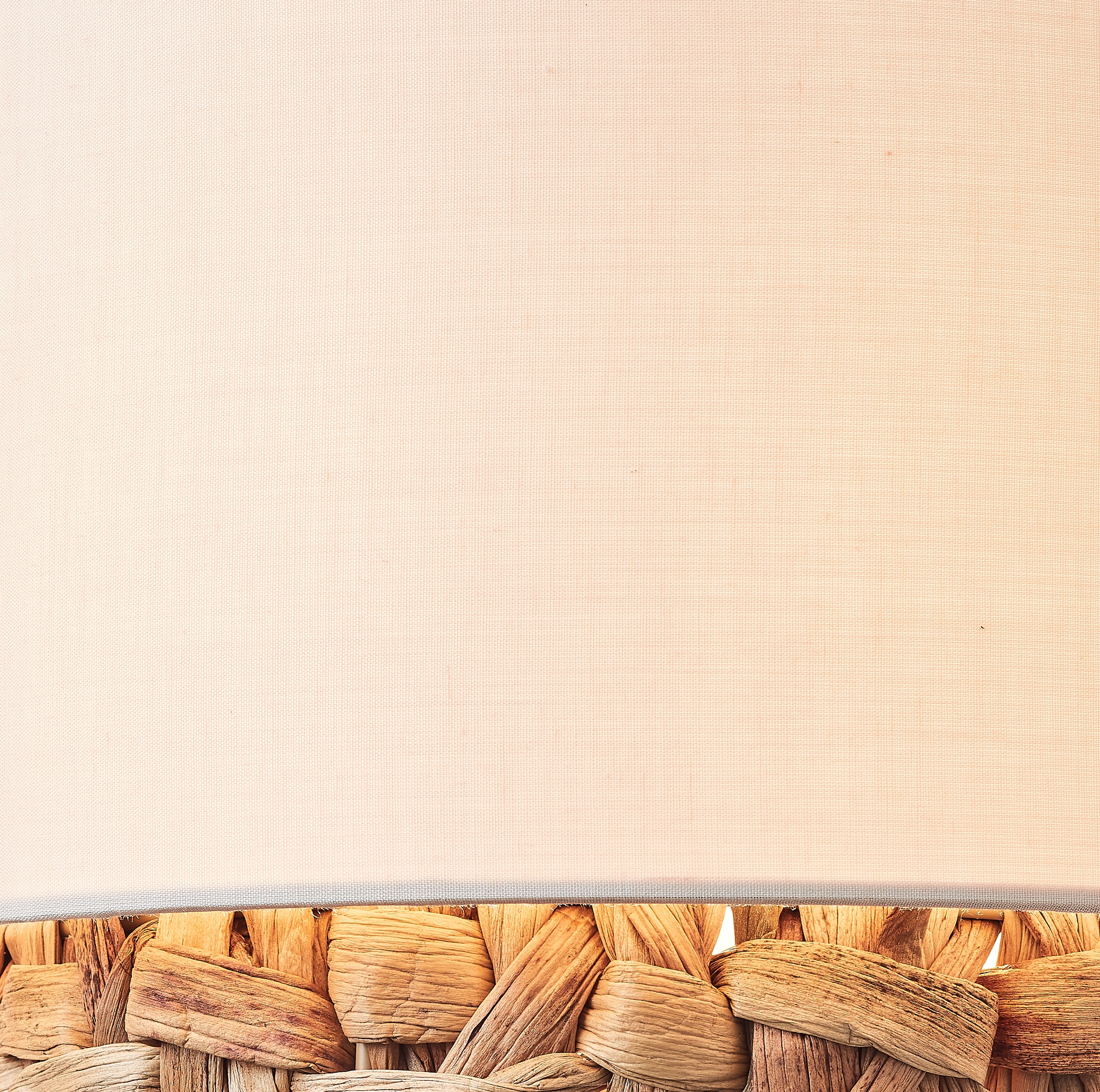 Brilliant Stehlampe »Waterlilly«, 1 flammig-flammig, Ø 35 cm, E27, Metall/Textil/Wasserhyazinthe, schwarz/natur/weiß