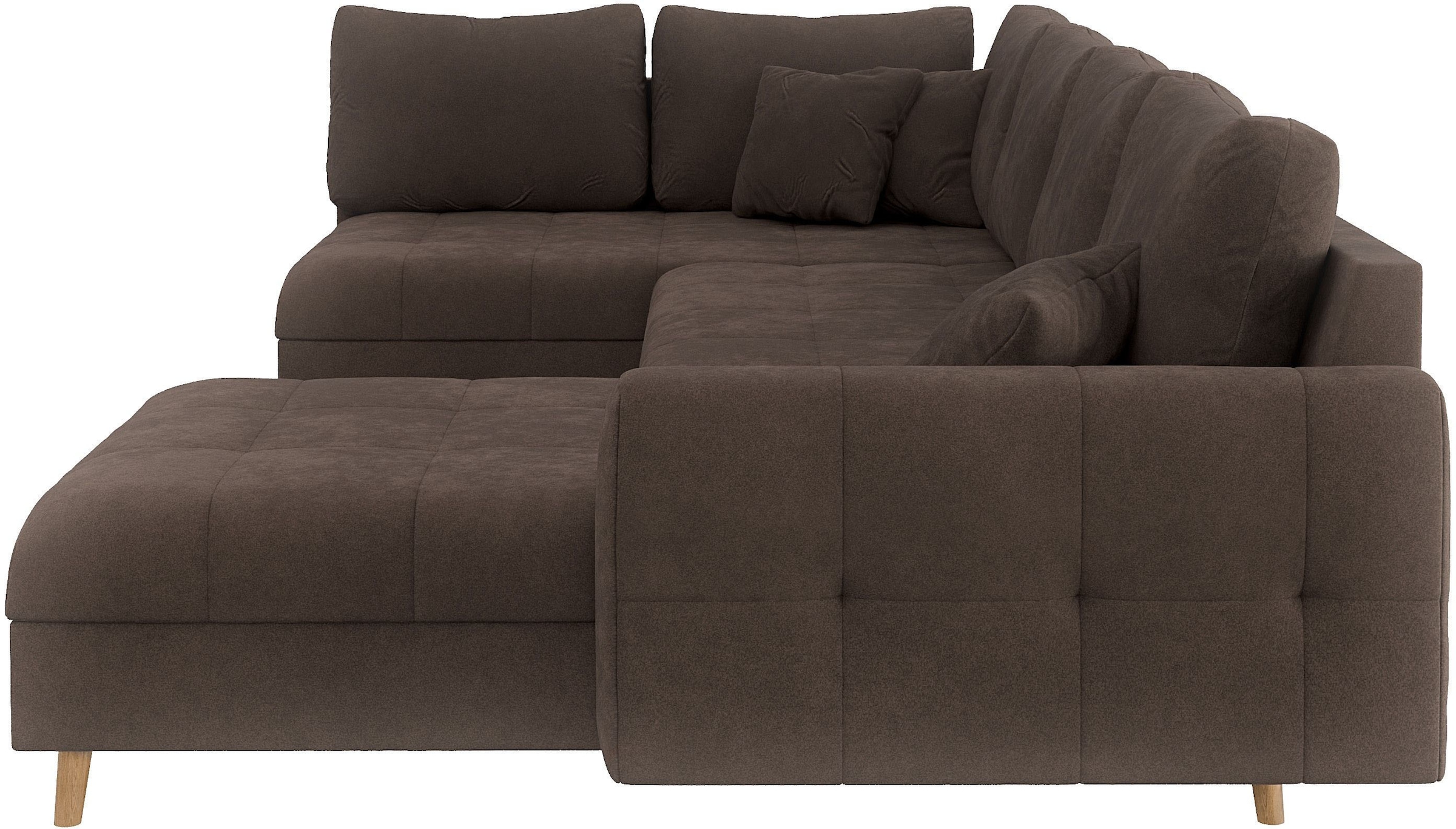 Home affaire Wohnlandschaft »CHARRE U-Form mit Ottomane, Maße B/T/H: 310/161/81 cm« feine Steppung, lose Rücken- und Zierkissen, auch in Cord und Bouclé