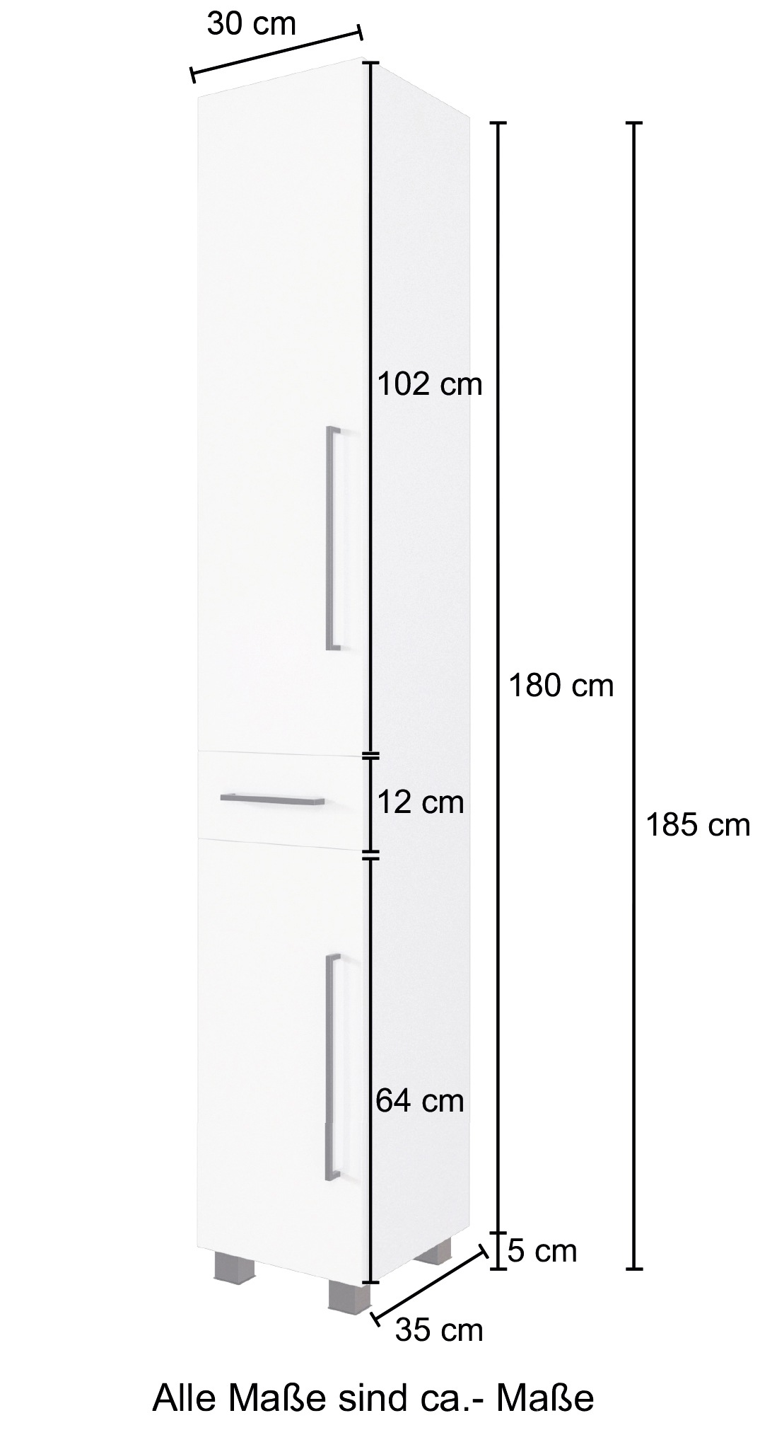 welltime Seitenschrank »Luena«, Breite 30 cm, mit Metall-Auszug und Softclose-Funktion