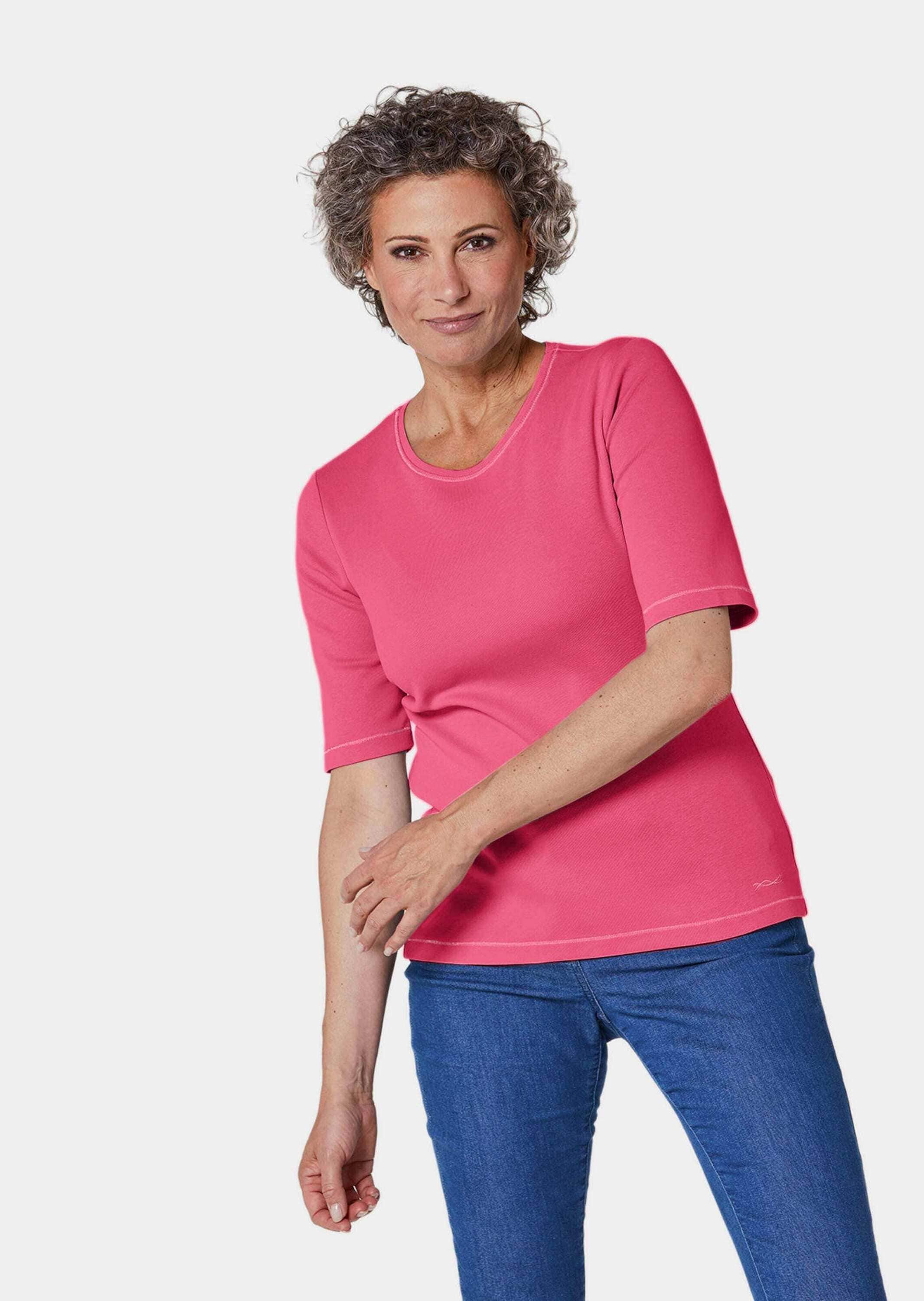 GOLDNER Kurzarmshirt »Basic T-Shirt aus reiner Baumwolle«
