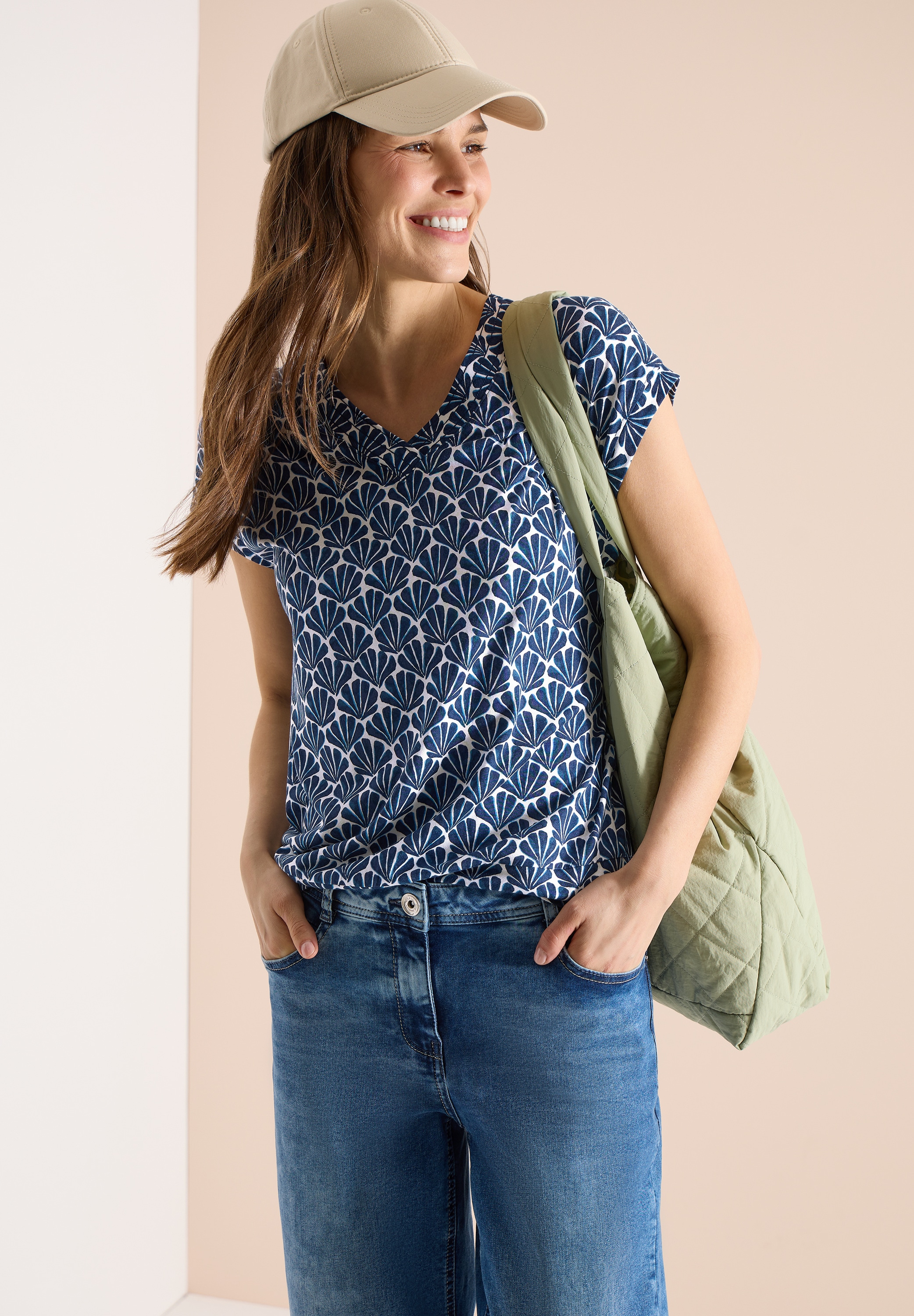 Cecil T-Shirt mit All-Over Print