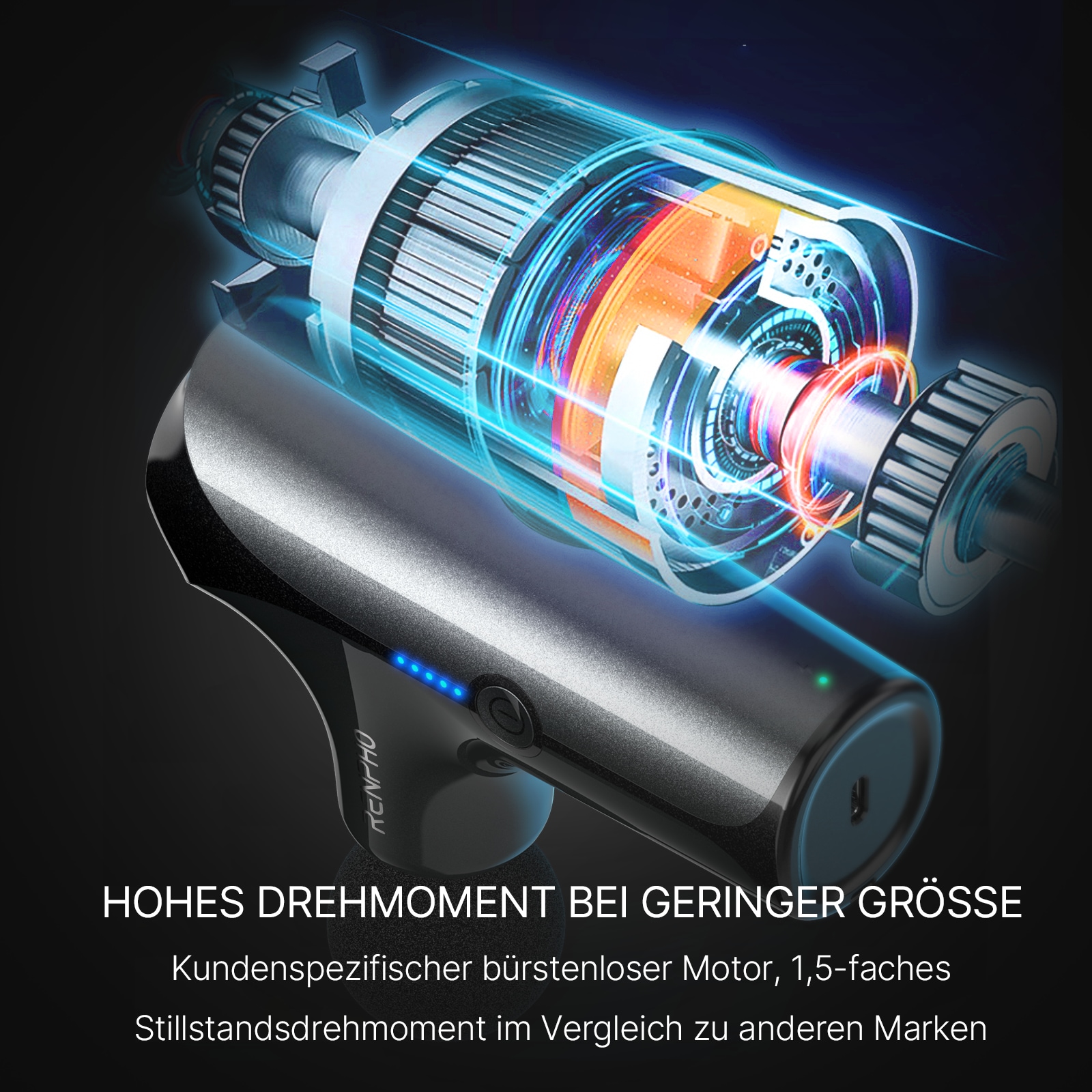 Renpho Massagepistole »Massage Gun mini GM173«, Leichte, tragbare Mini-Massagepistole für unterwegs