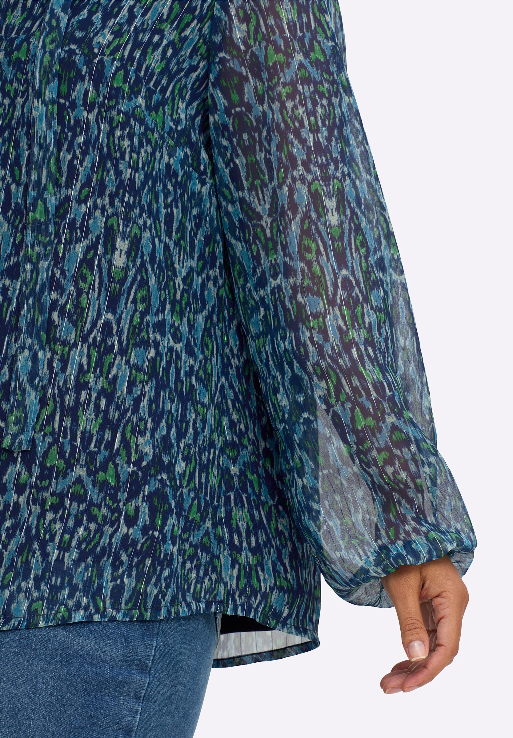 sheego by Joe Browns Longbluse »Tunika Chiffonbluse mit Glanz-Nadelstreifen«