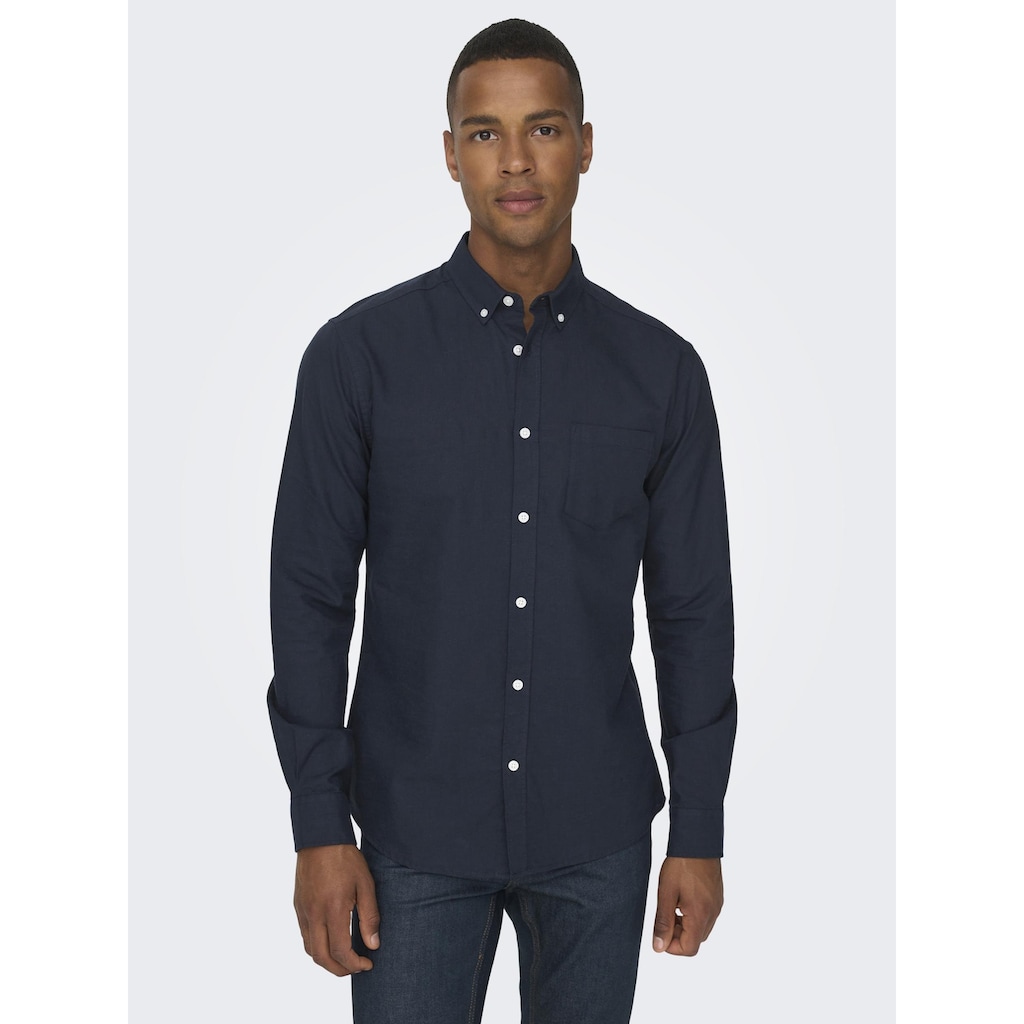 ONLY & SONS Langarmhemd »ONSALVARO SLIM LS OXFORD SHIRT«