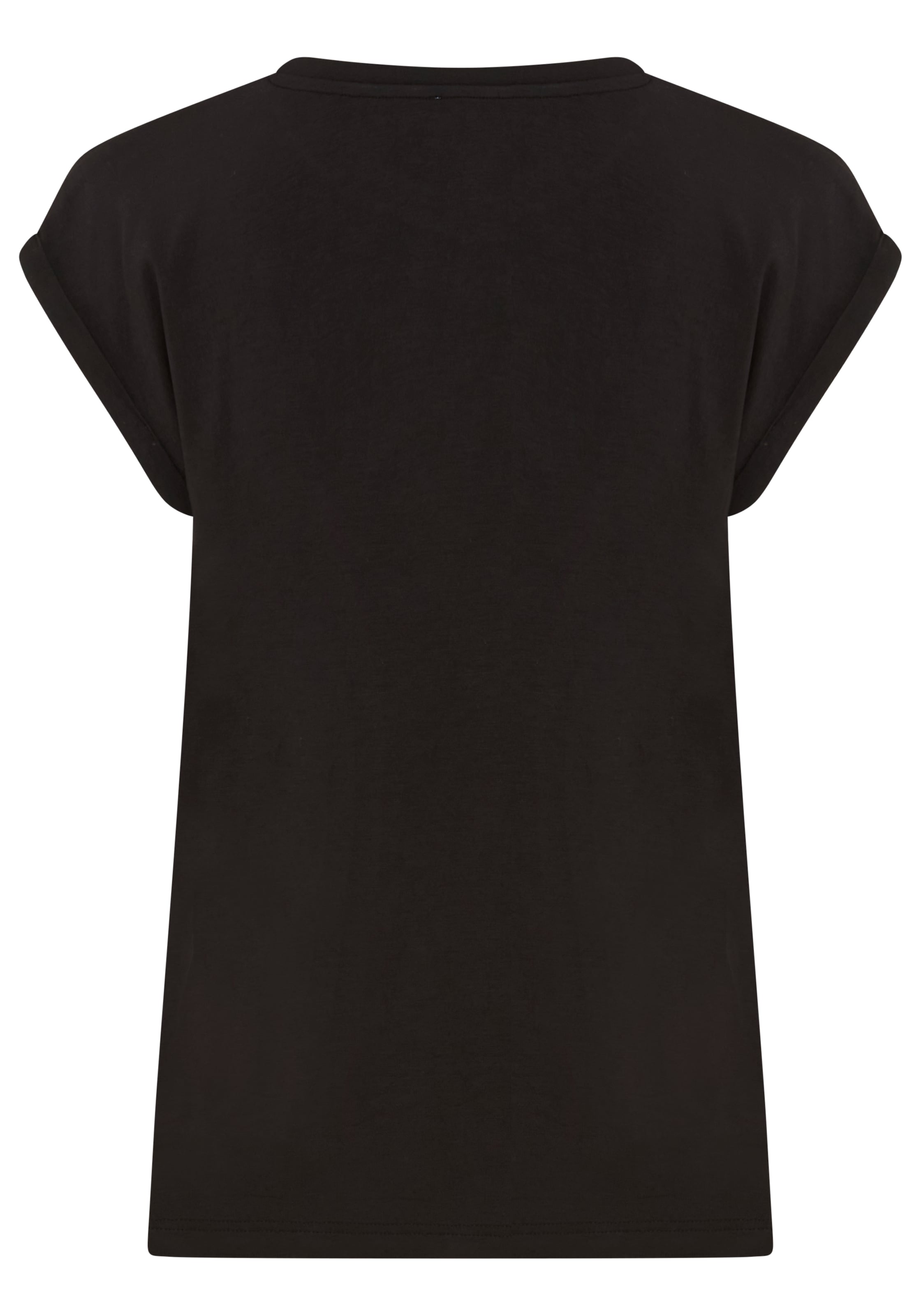 Tamaris T-Shirt Regular Fit, mit überlappenden Schultern, Kurzarm mit Aufschlag